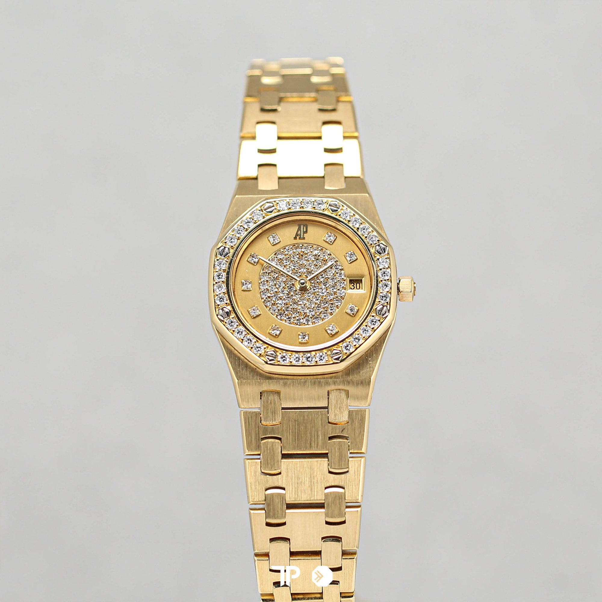 Royal Oak Ladies 28mm Quartz Diamond Index and Dial Yellow Gold