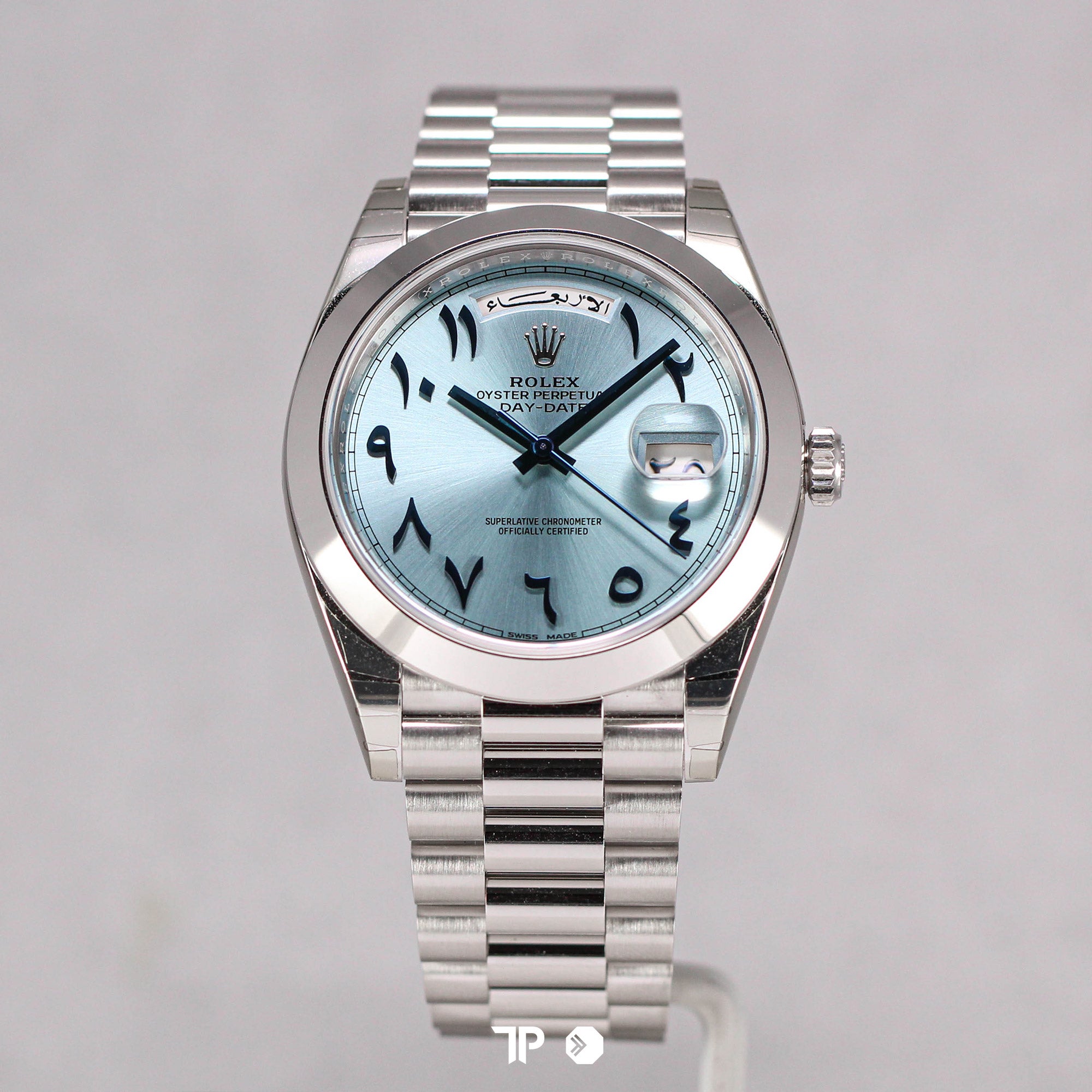 Day-Date Platinum Ice Blue Arabic Dial (NEW Full Seals 2017)