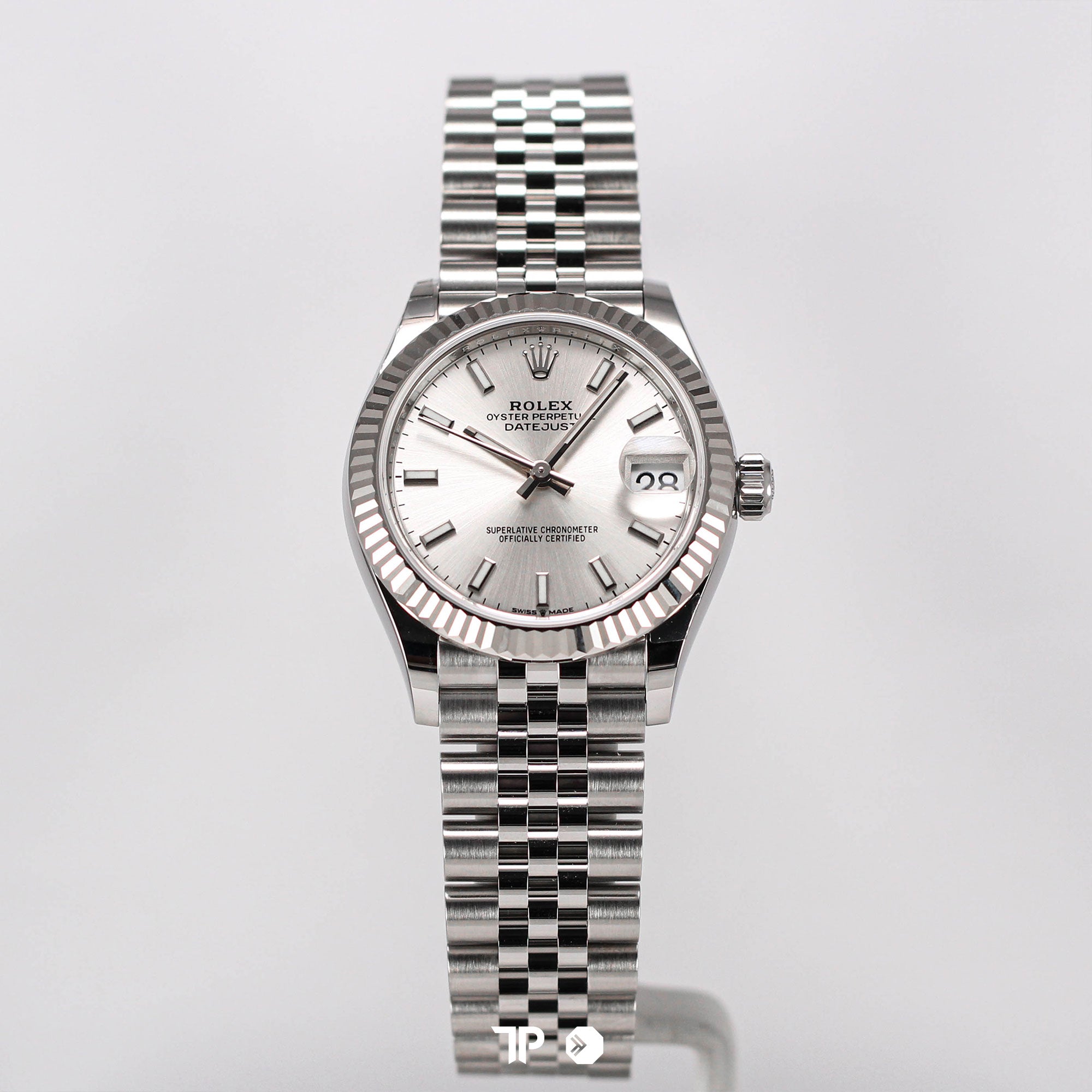 Datejust 31 Silver Index Dial White Gold Fluted Bezel Jubilee (2017)
