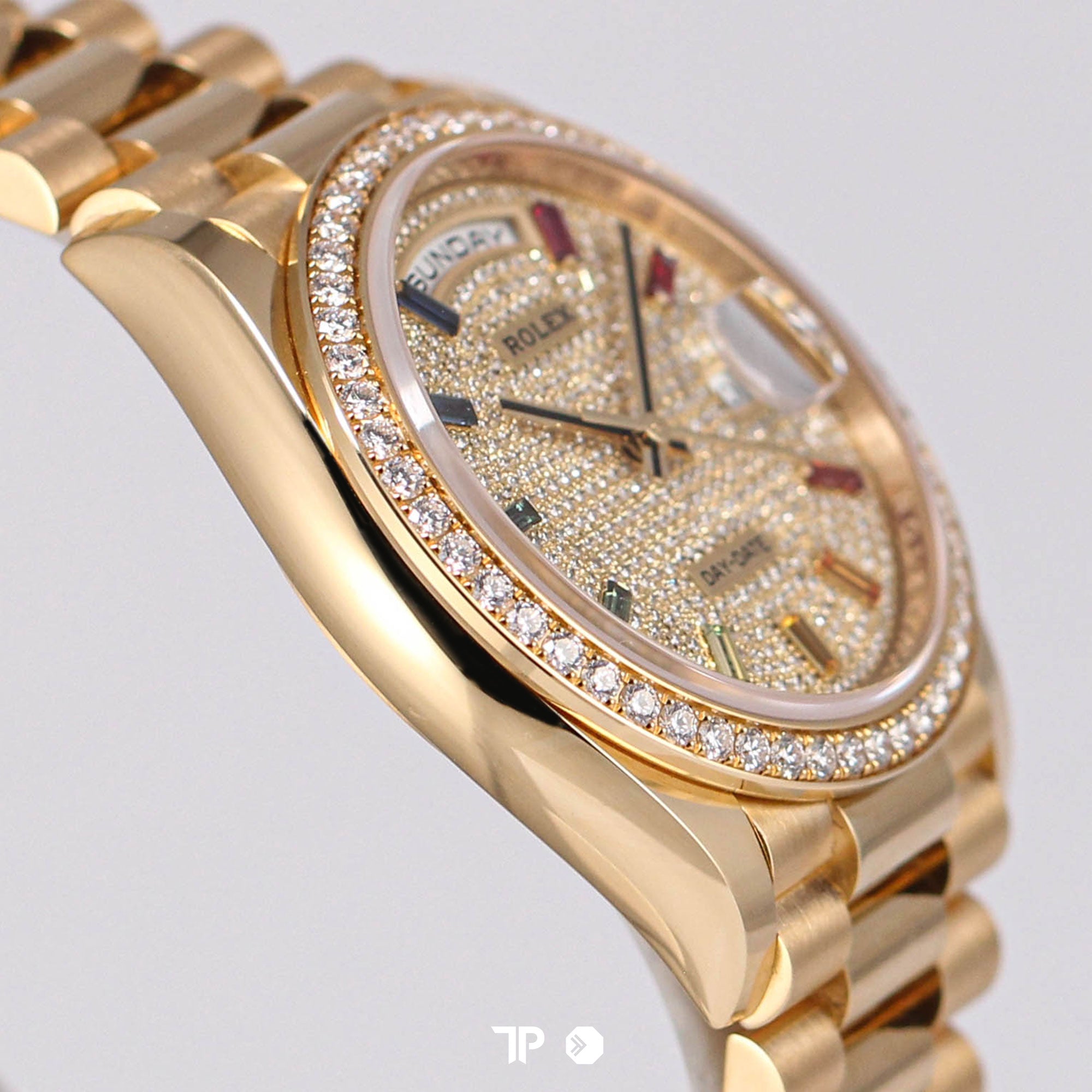 Day-Date 36 Rainbow Baguette Rose Gold Diamond (New 2023)