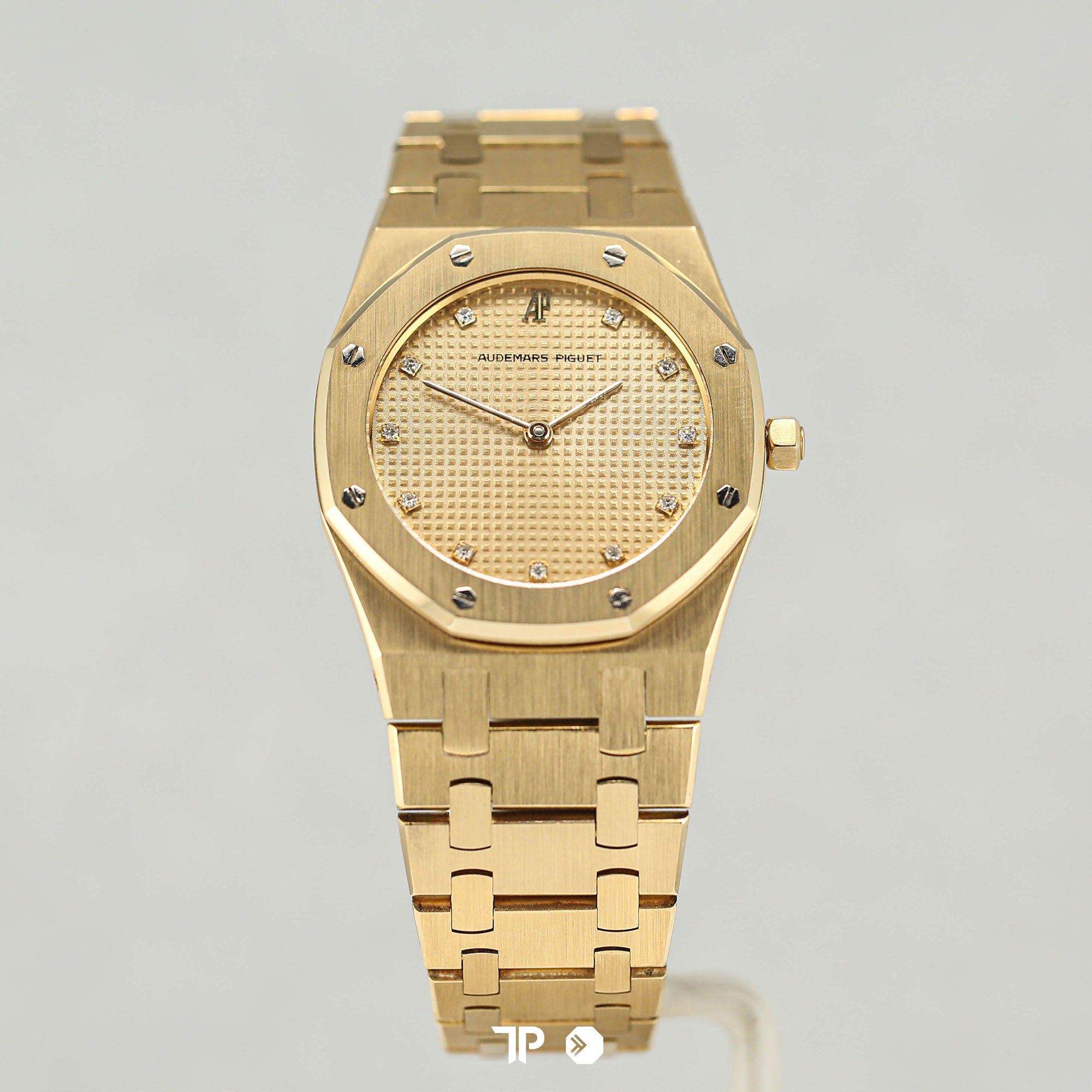 Royal Oak Rare Factory Diamond Full Yellow Gold Ultra Thin Quartz 33mm