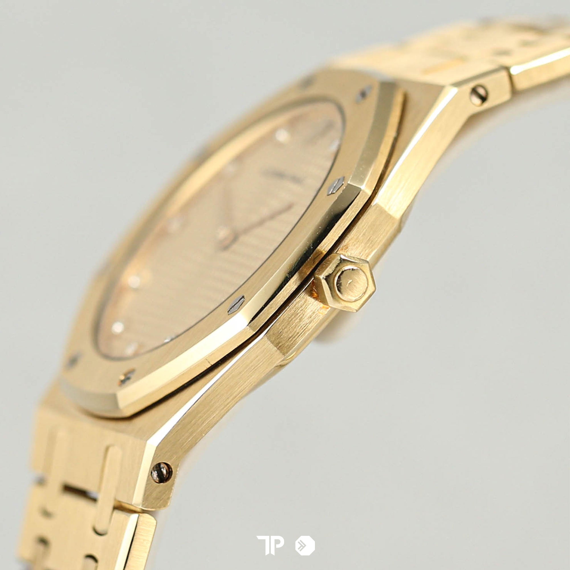 Royal Oak Rare Factory Diamond Full Yellow Gold Ultra Thin Quartz 33mm