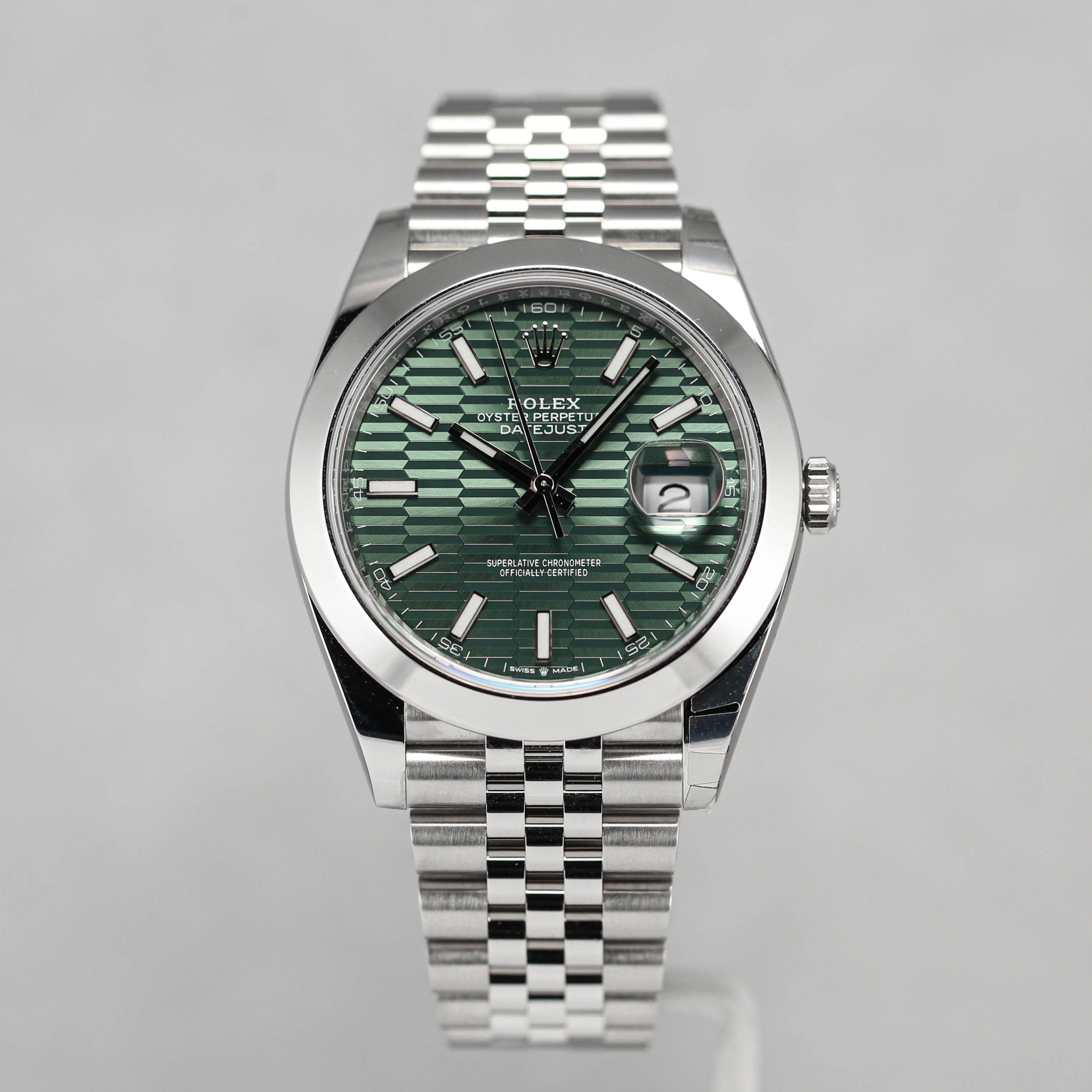Datejust 41 Green Motif White Gold Fluted Bezel Jubilee Bracelet (NEW 2023)