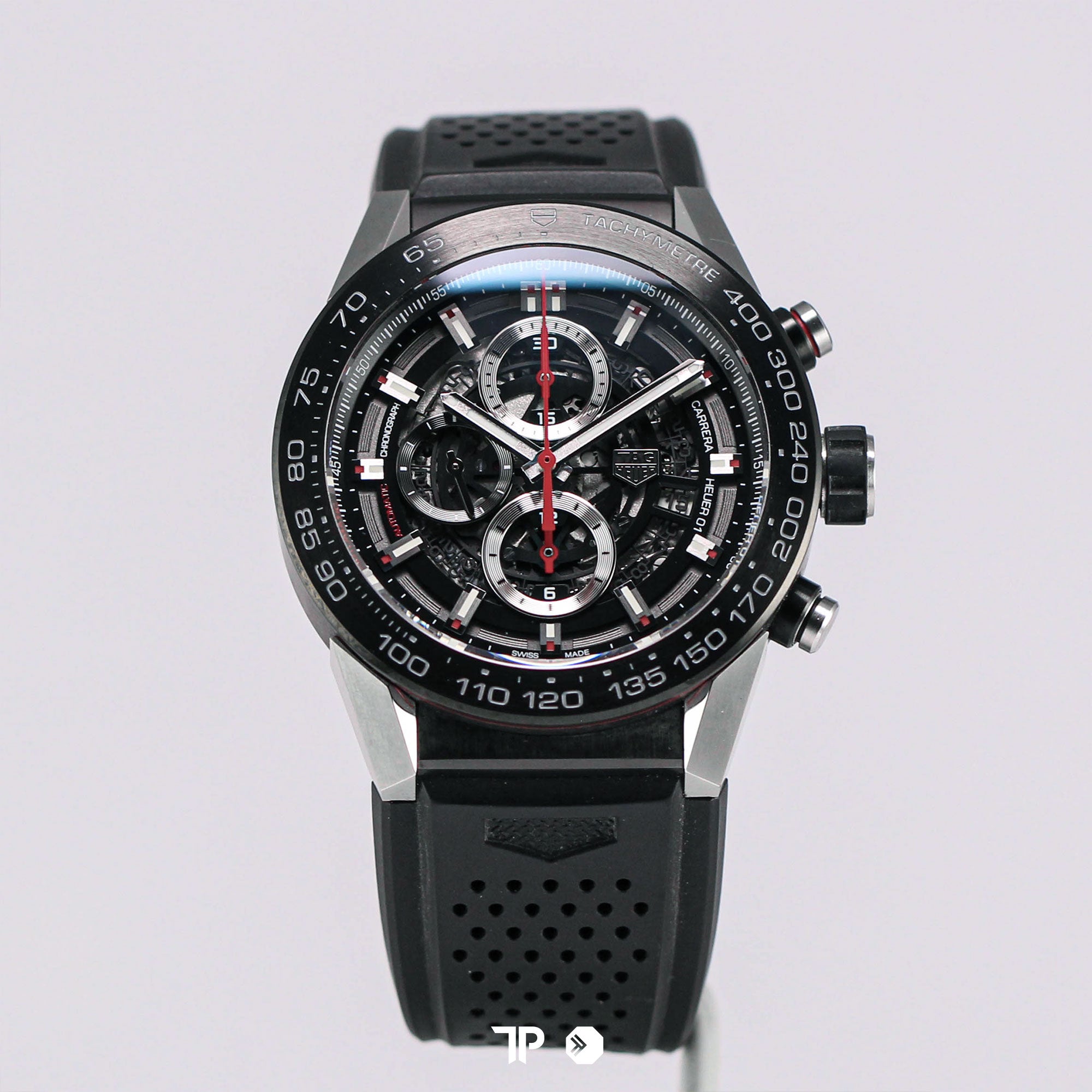 Carrera Heuer 01 Skeleton Dial Ceramic Bezel 45mm