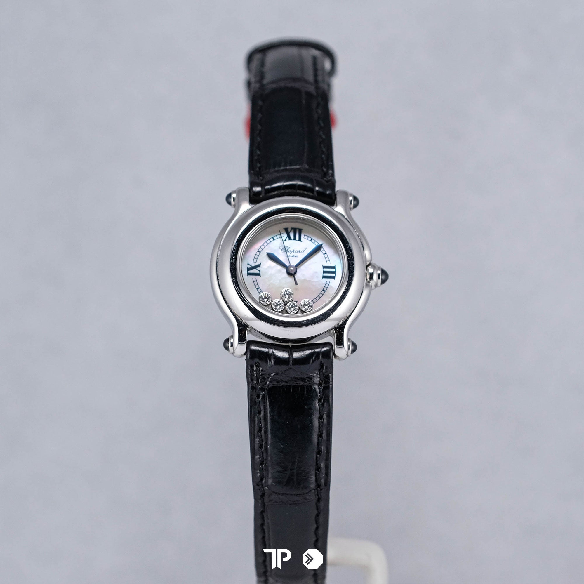 Happy Sport Mother of Pearl Dial Black Leather 35mm