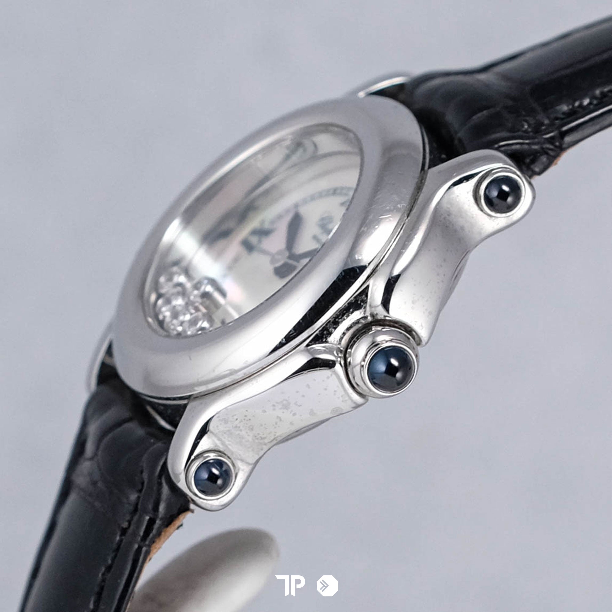 Happy Sport Mother of Pearl Dial Black Leather 35mm