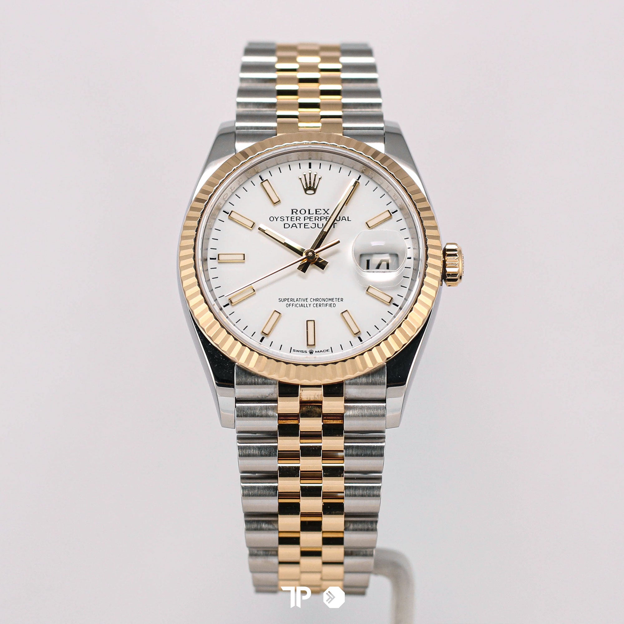 Datejust 36 White Dial Two Tone Yellow Gold Jubilee