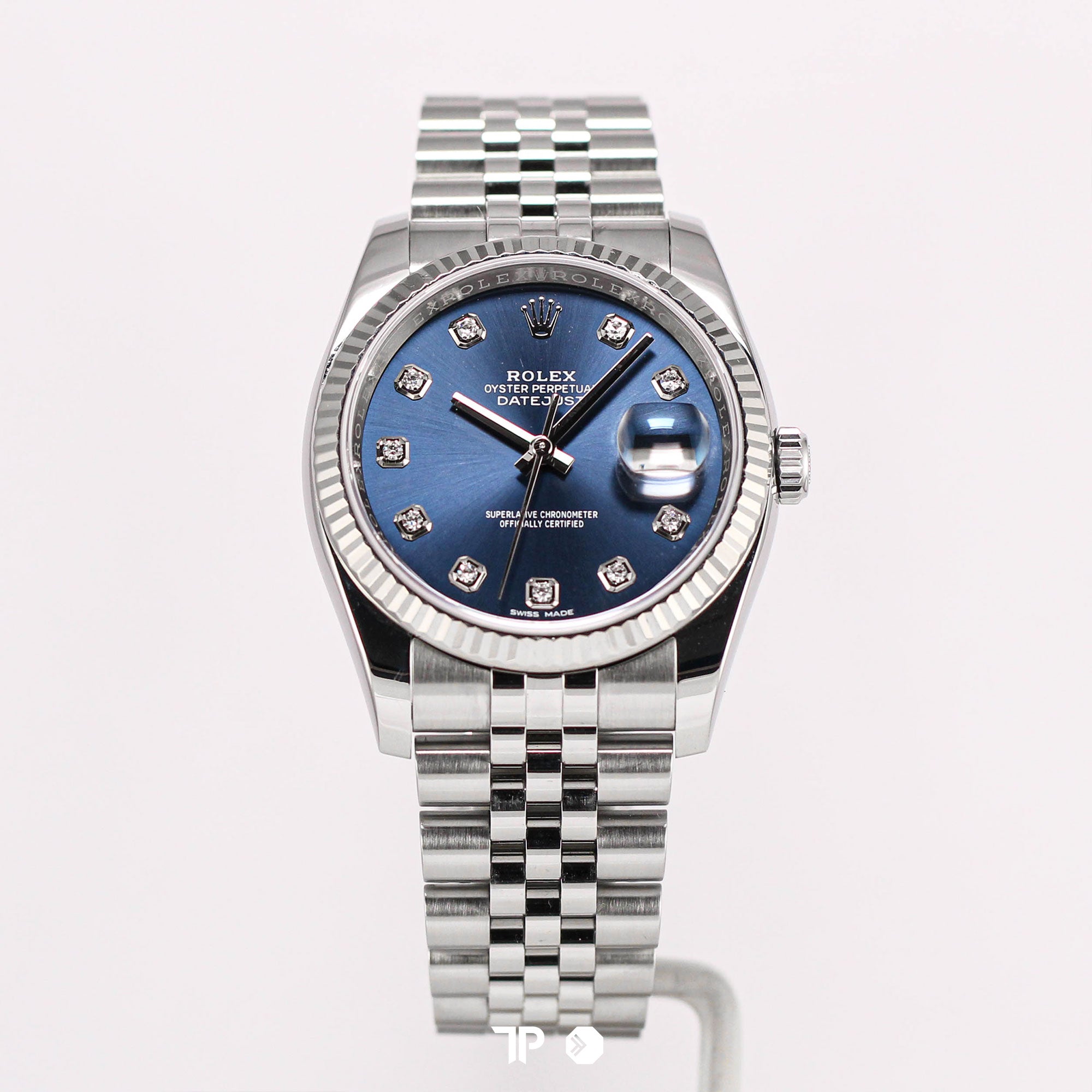 Datejust 36 Blue Diamond White Gold Fluted Bezel Jubilee Bracelet (2019)