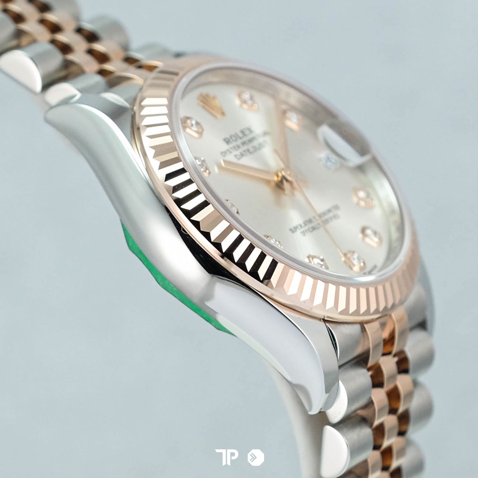 Datejust 31 Two Tone Rose Gold Silver Dial Diamond Index Fluted Bezel Jubilee NEW (2024)