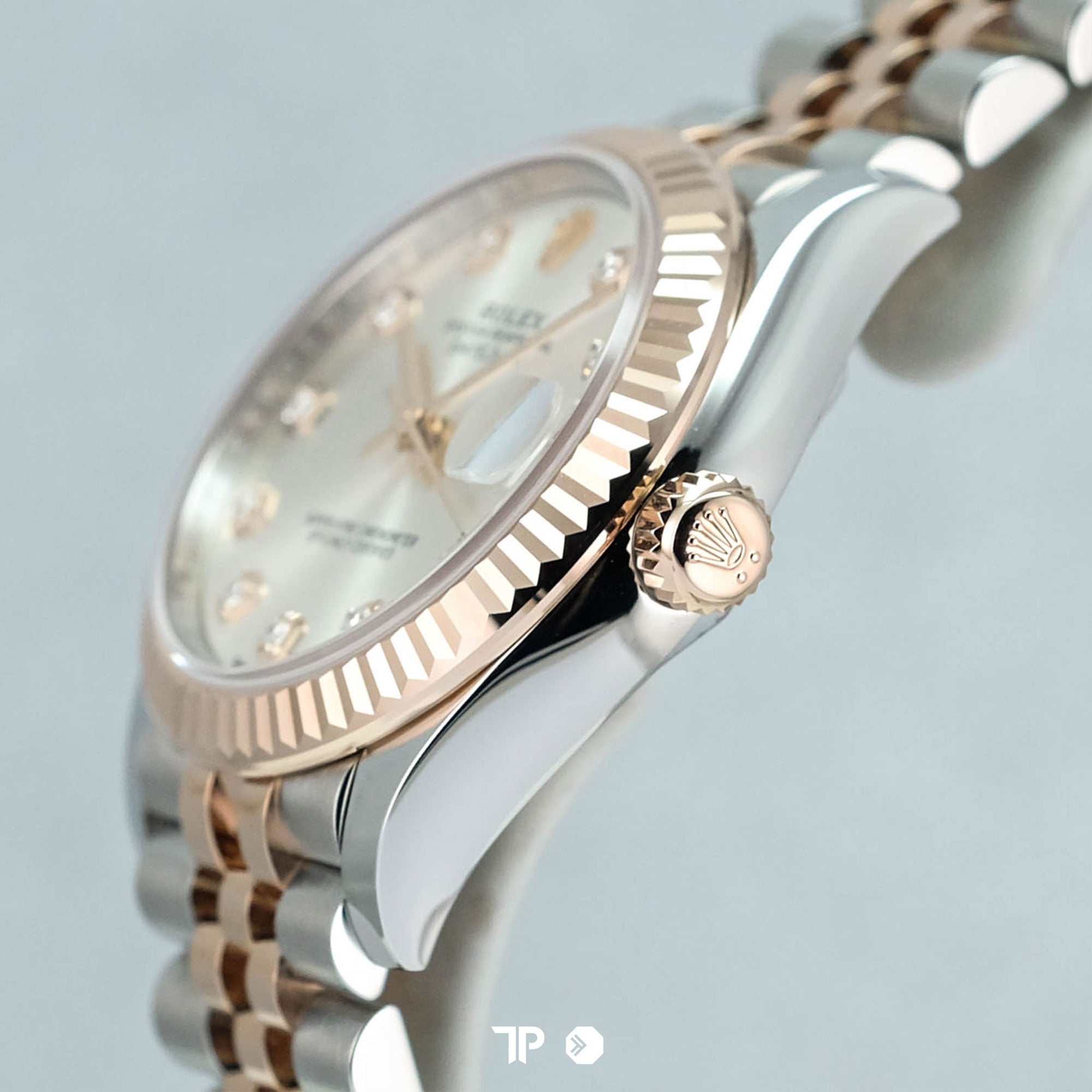 Datejust 31 Two Tone Rose Gold Silver Dial Diamond Index Fluted Bezel Jubilee NEW (2024)