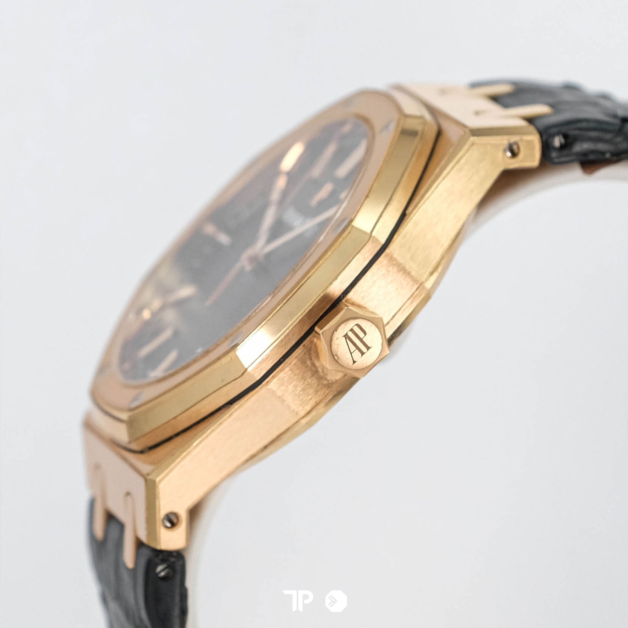 Royal Oak Rose Gold Black Dial Leather Strap 15500OR (2020)