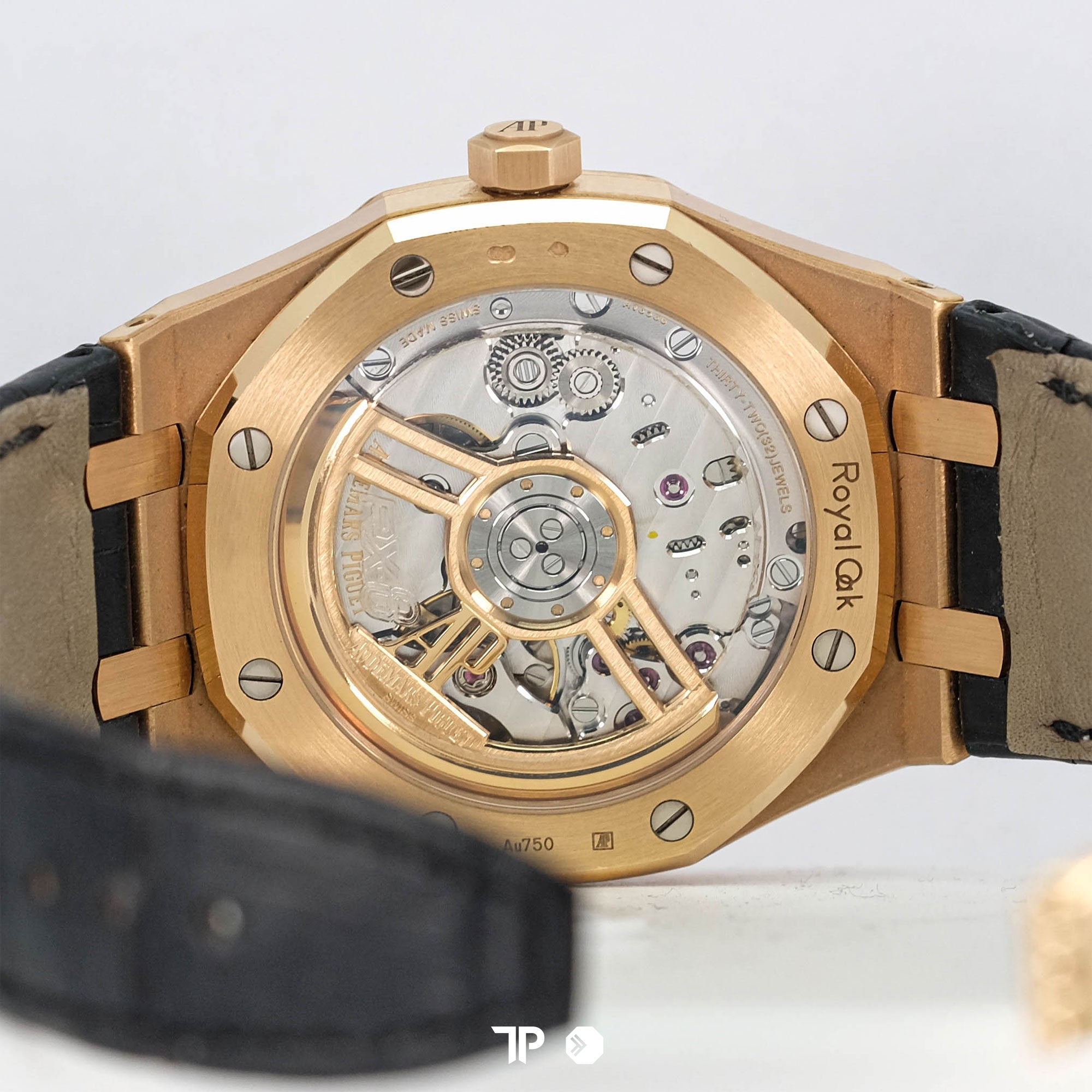 Royal Oak Rose Gold Black Dial Leather Strap 15500OR (2020)