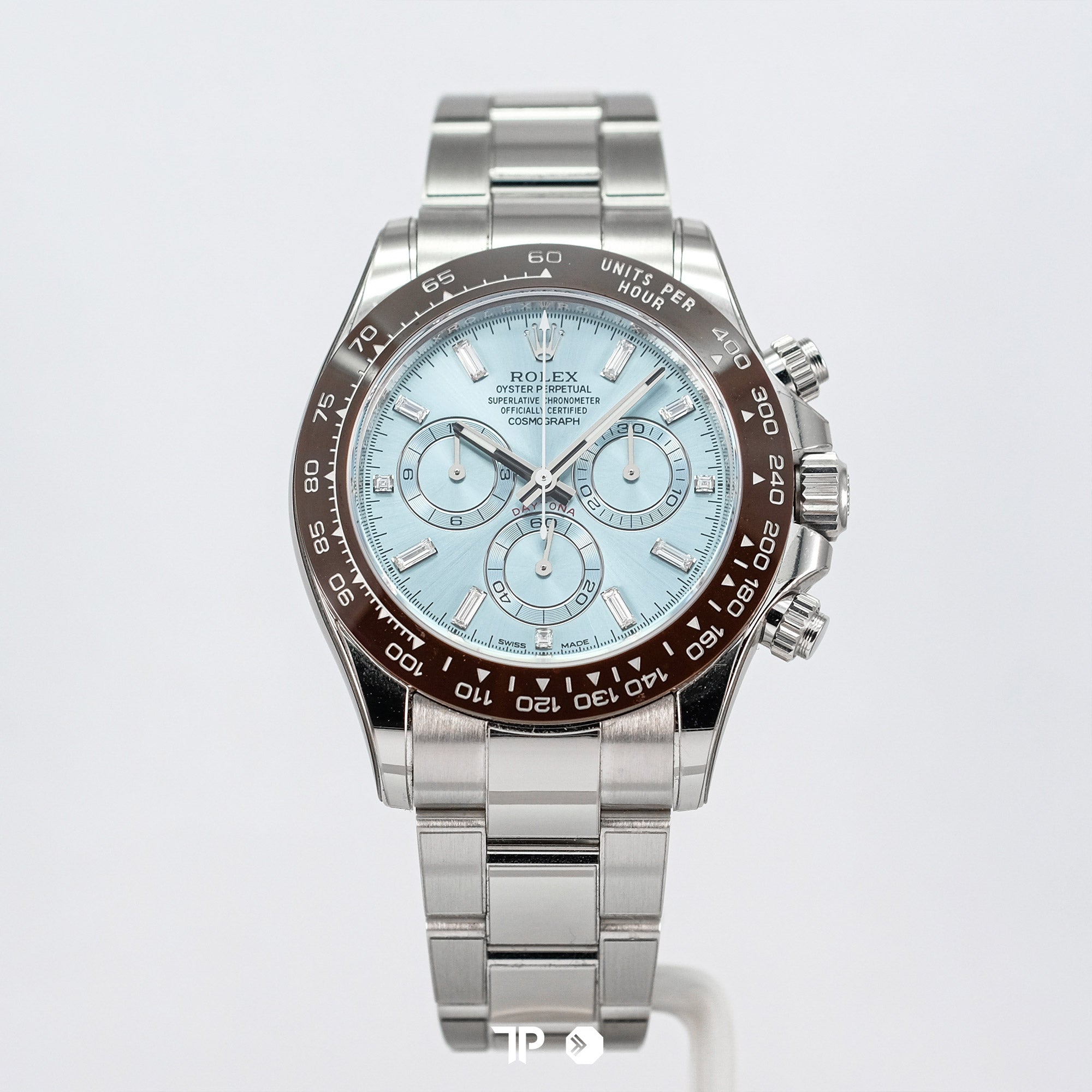 Daytona Platinum Ice Blue Diamond Baguette 40mm (2021)