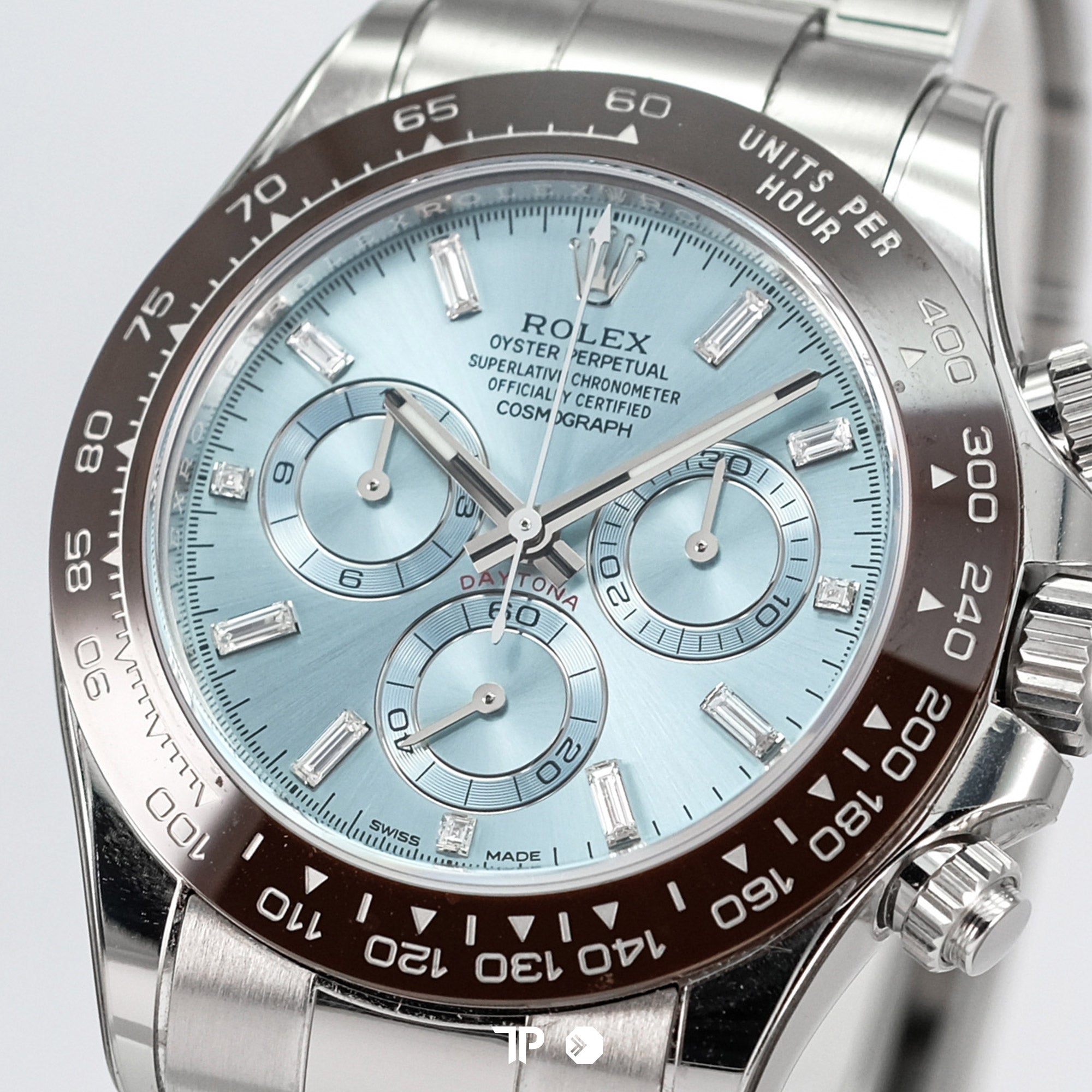 Daytona Platinum Ice Blue Diamond Baguette 40mm (2021)