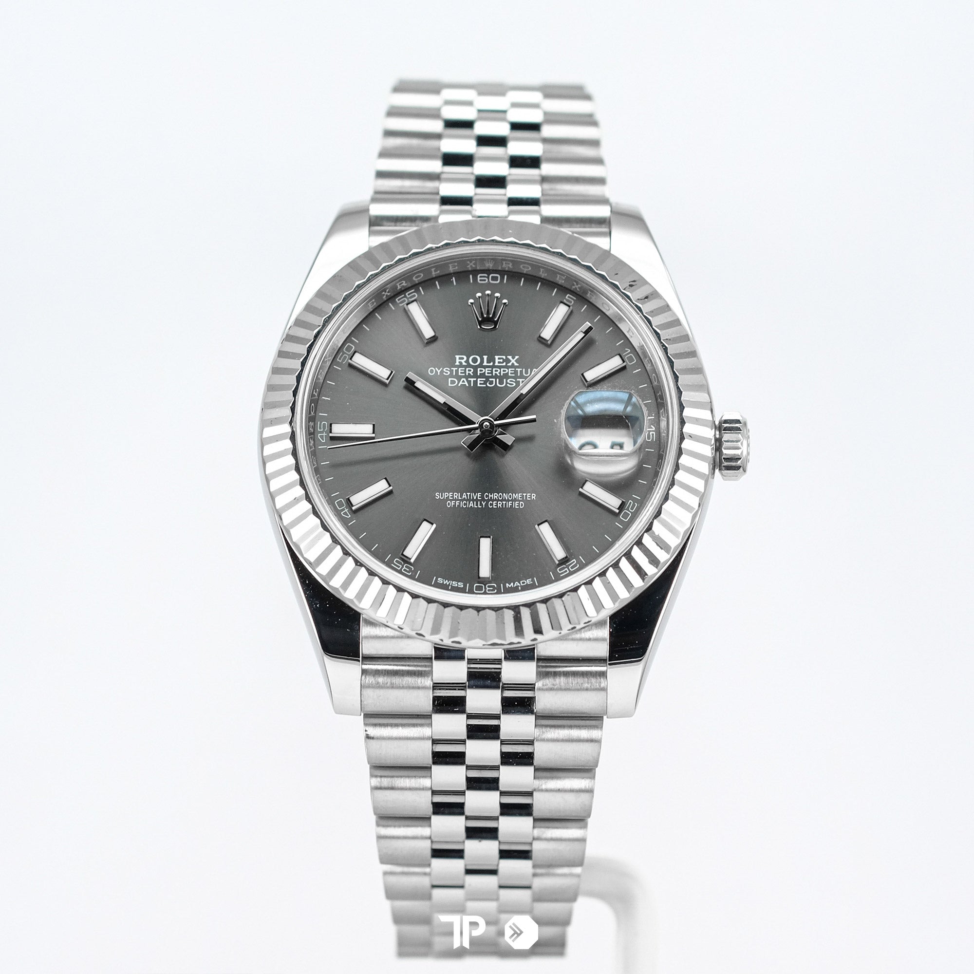 Datejust 41mm Rhodium Fluted Bezel Jubilee (2018)