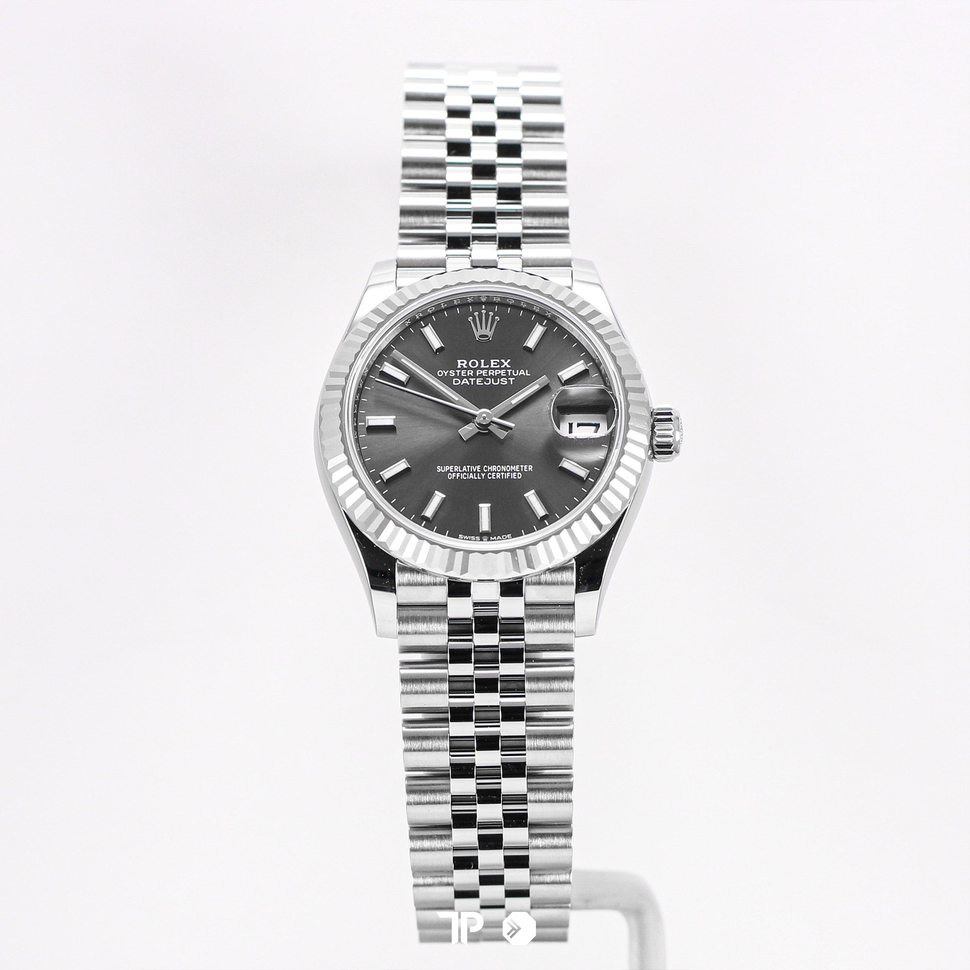 Datejust 31 Dark Grey Stick Index White Gold Fluted Bezel Jubilee (NEW 2024)