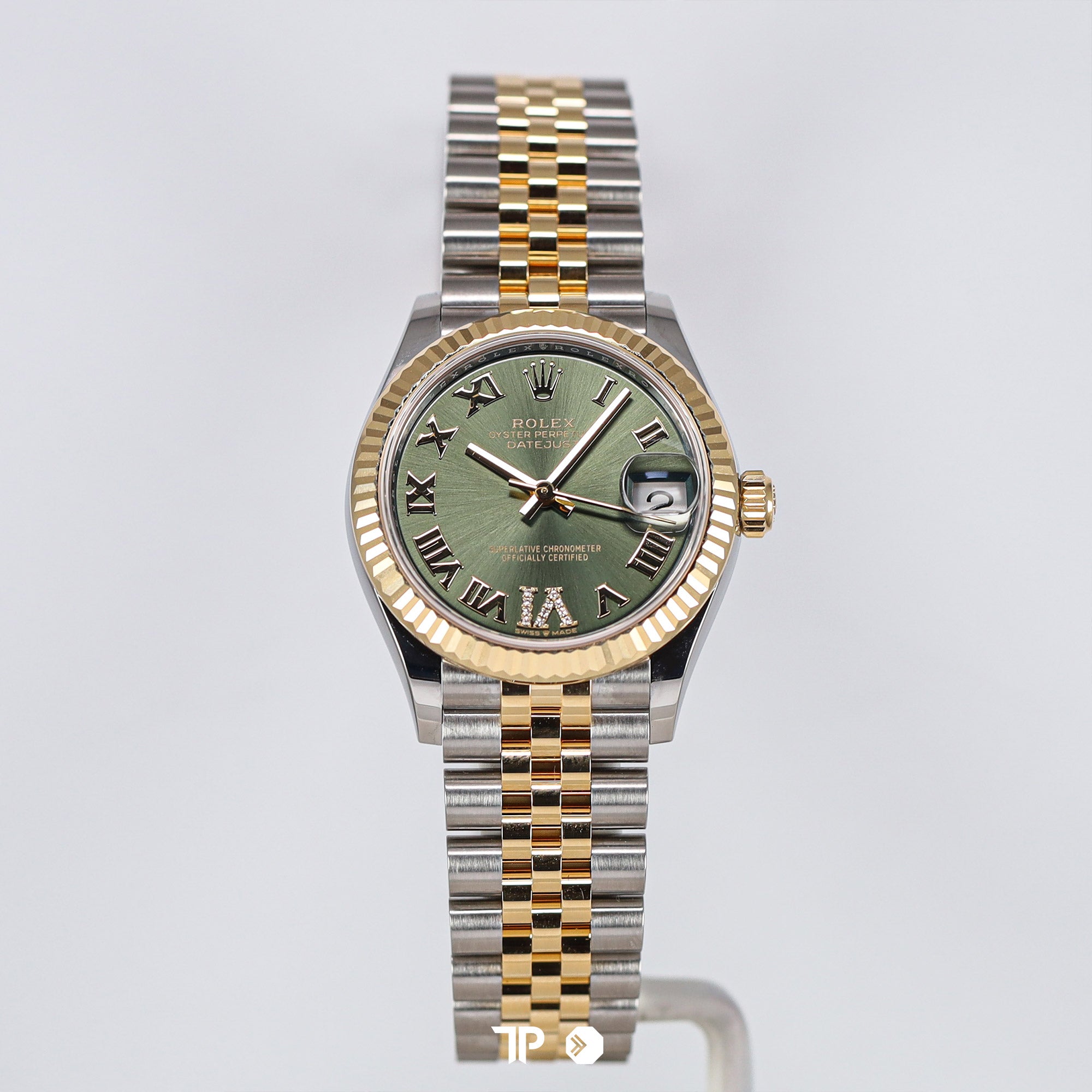 Datejust 31 Two Tone Yellow Gold Green Diamond on VI Jubilee NEW (2024)