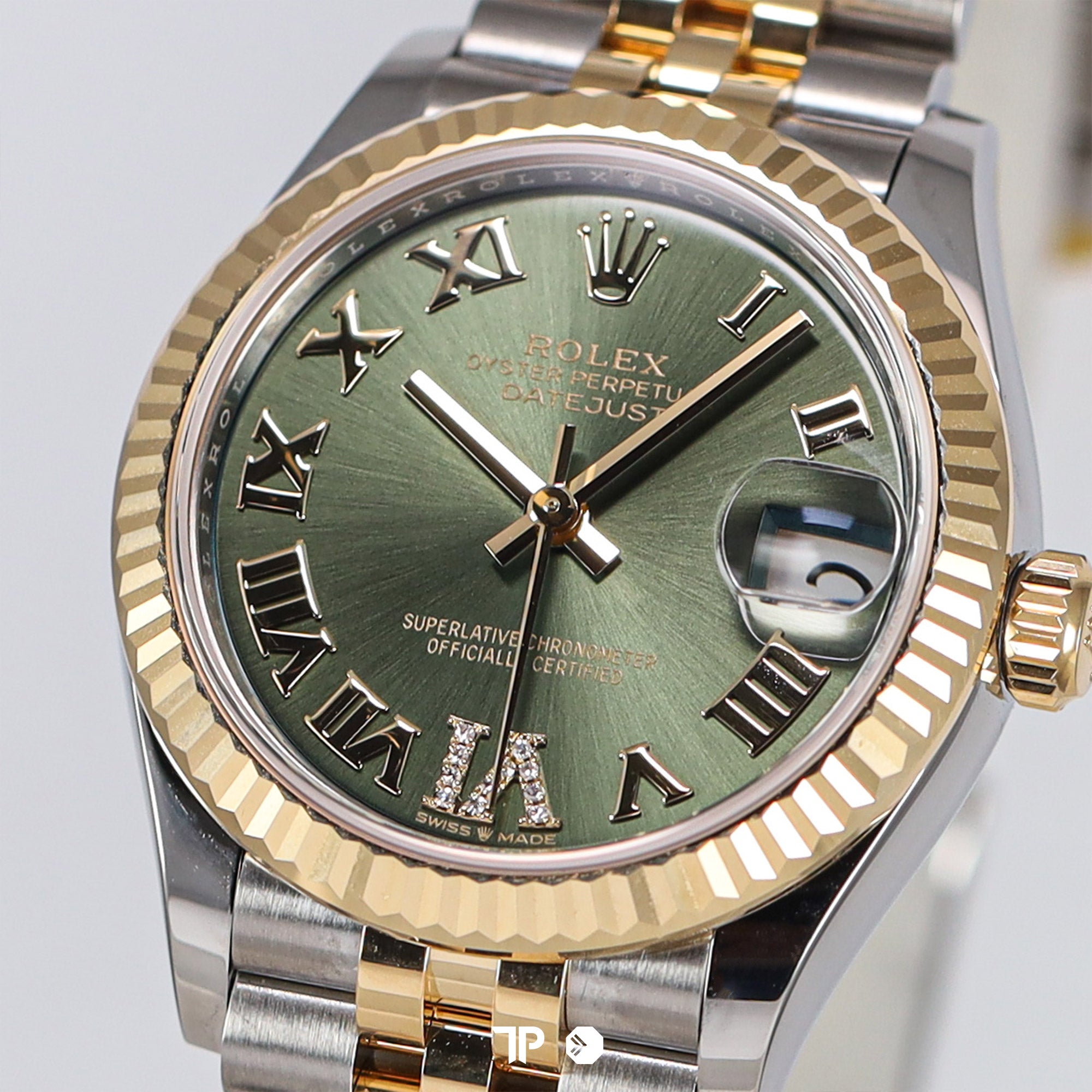 Datejust 31 Two Tone Yellow Gold Green Diamond on VI Jubilee NEW (2024)