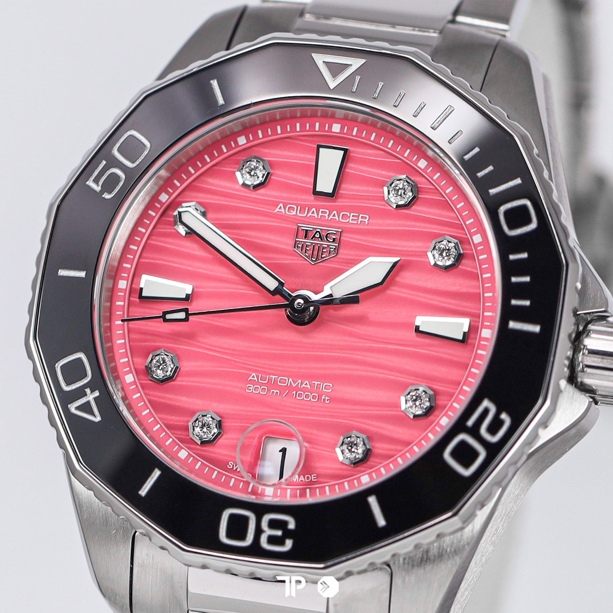 Aquaracer Lady Automatic Pink Dial Diamond Index 36mm