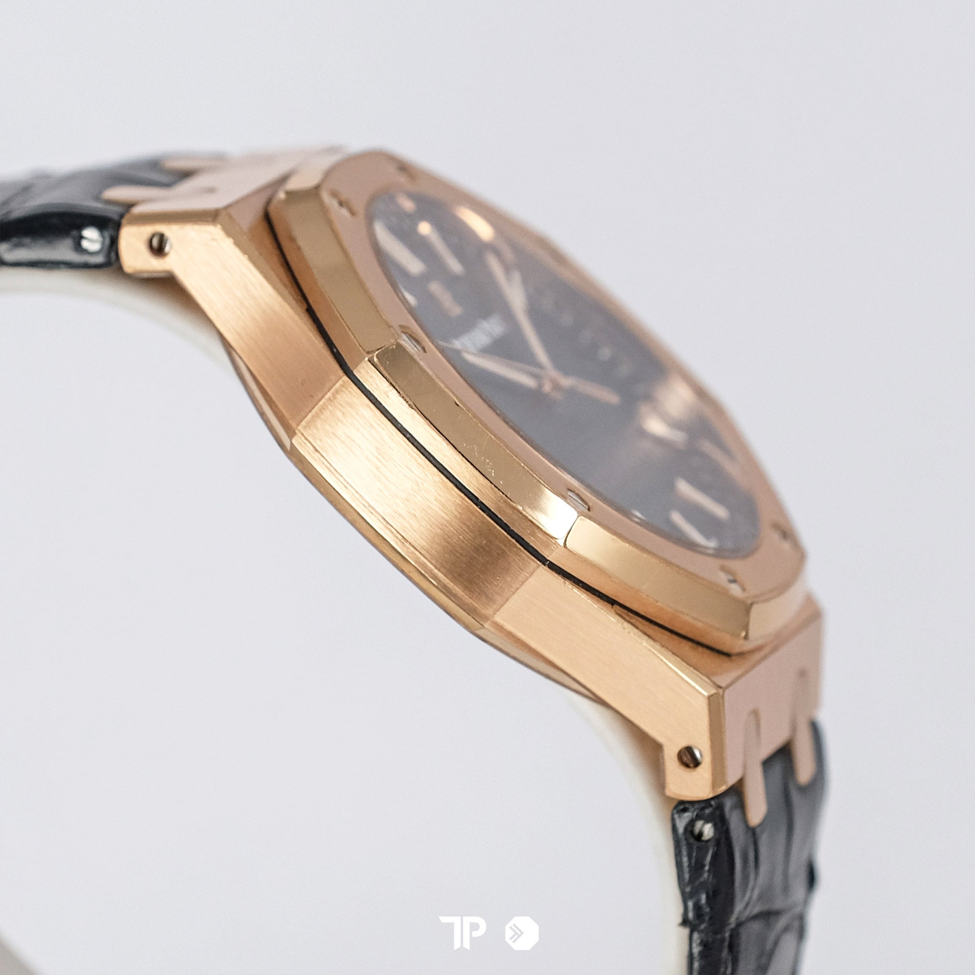 Royal Oak Rose Gold Black Dial Leather Strap 15500OR (2020)