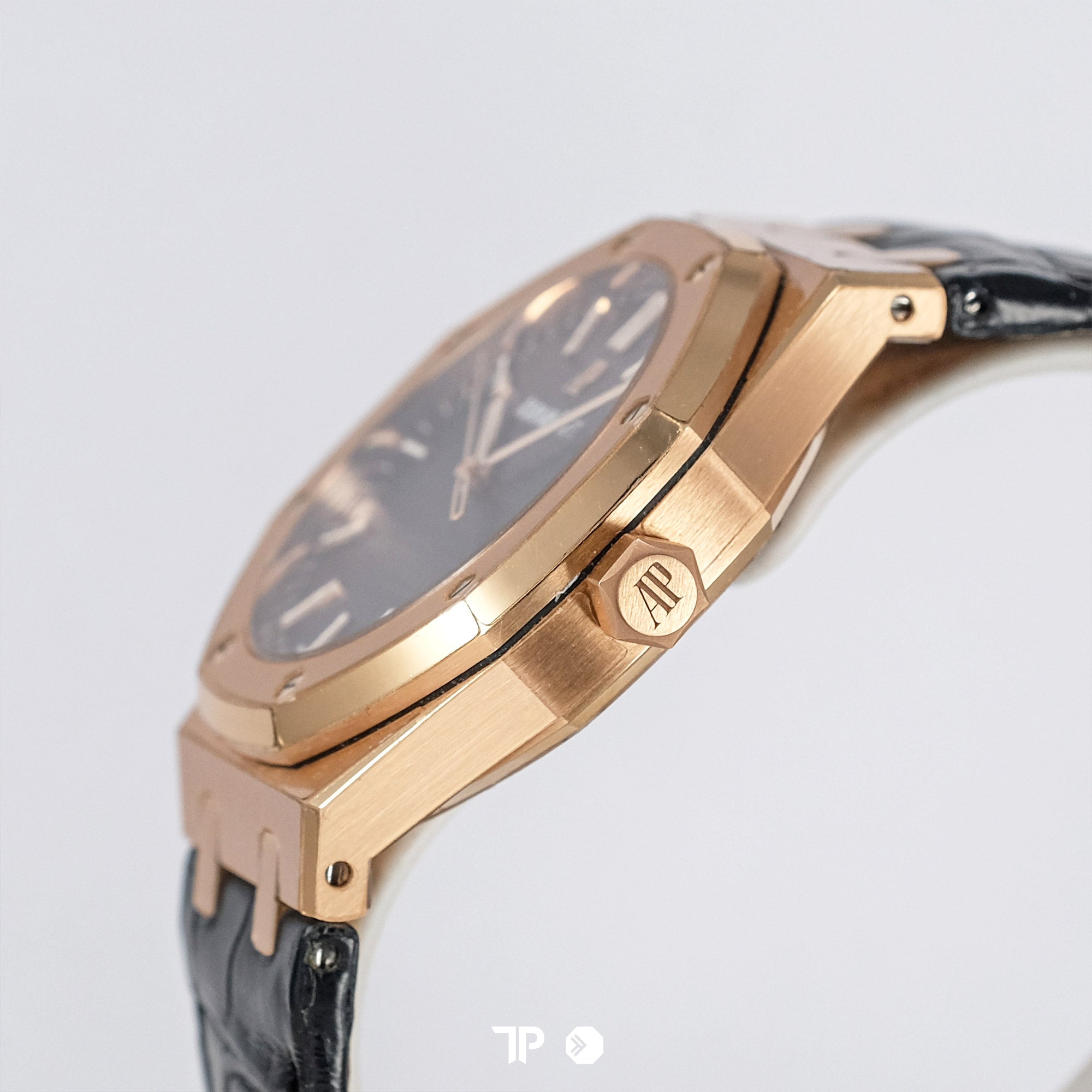 Royal Oak Rose Gold Black Dial Leather Strap 15500OR (2020)