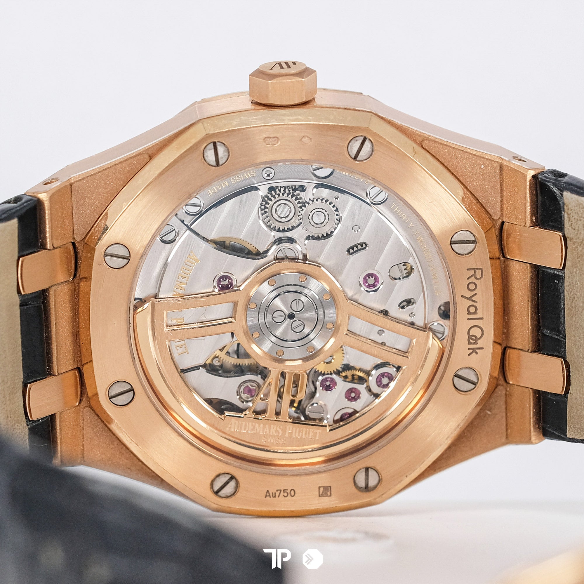 Royal Oak Rose Gold Black Dial Leather Strap 15500OR (2020)