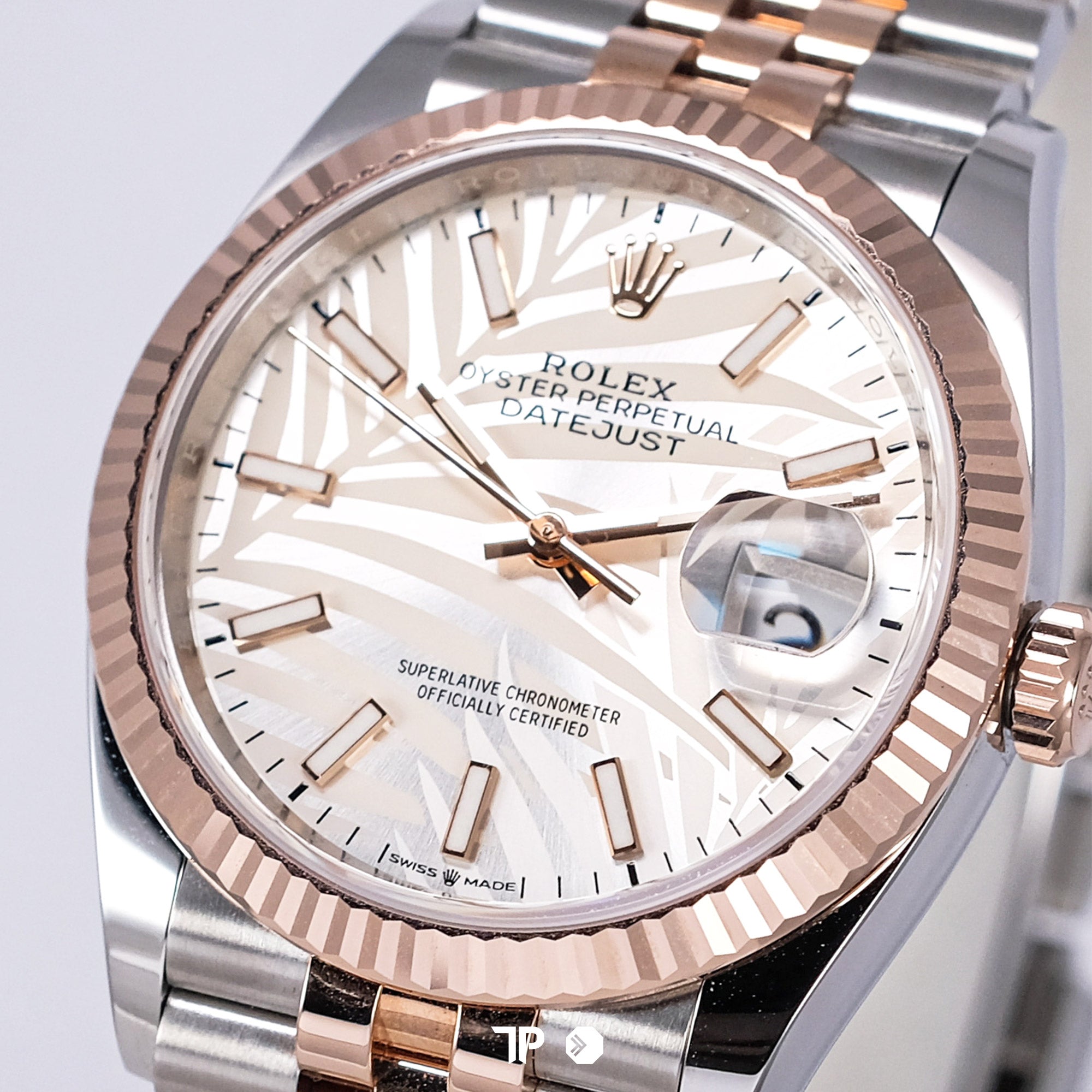 Datejust 36 Two Tone Rose Gold Palm Dial Jubilee NEW(2023)