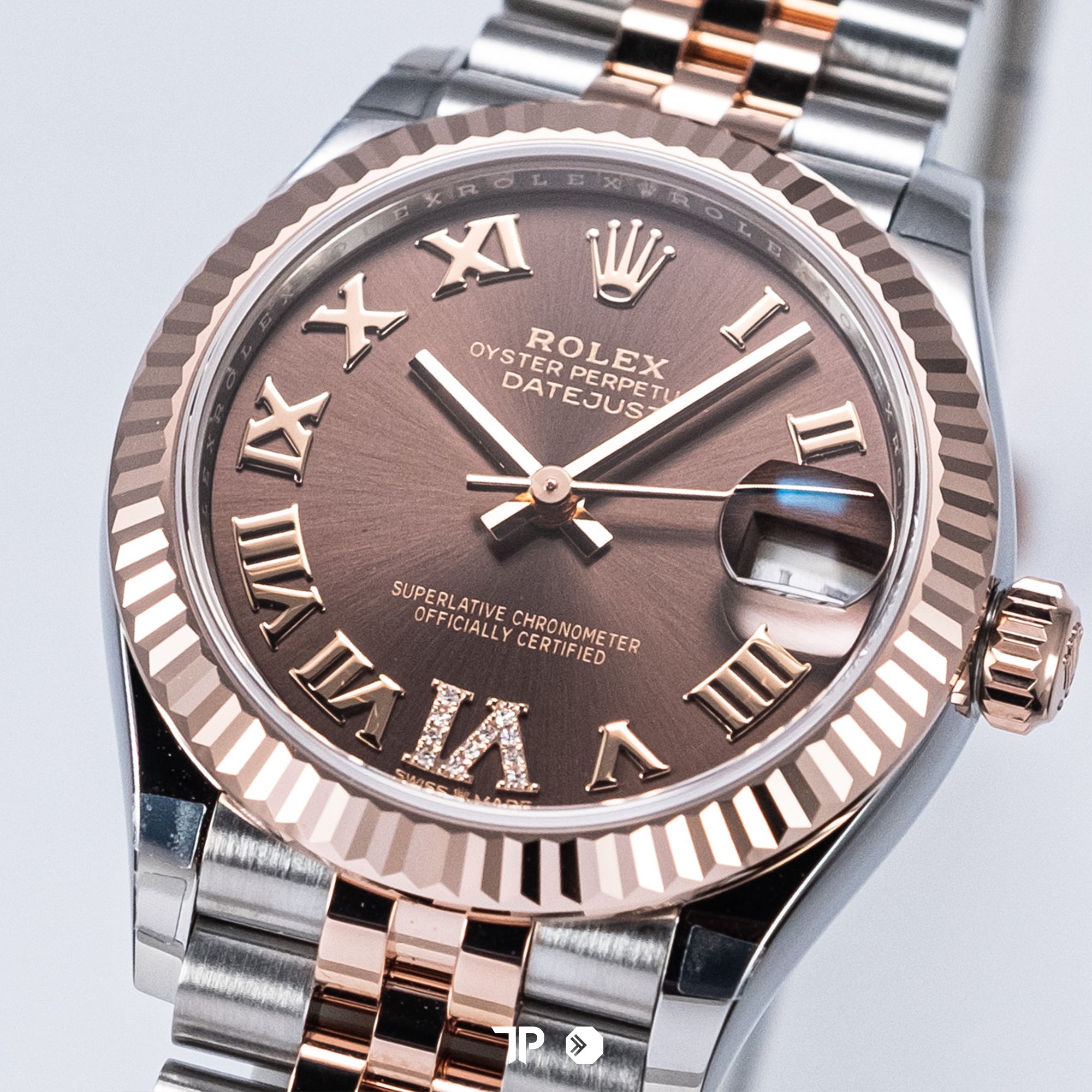 Datejust 31 Two Tone Rosegold Choco Dial Diamond on VI NEW(2025)