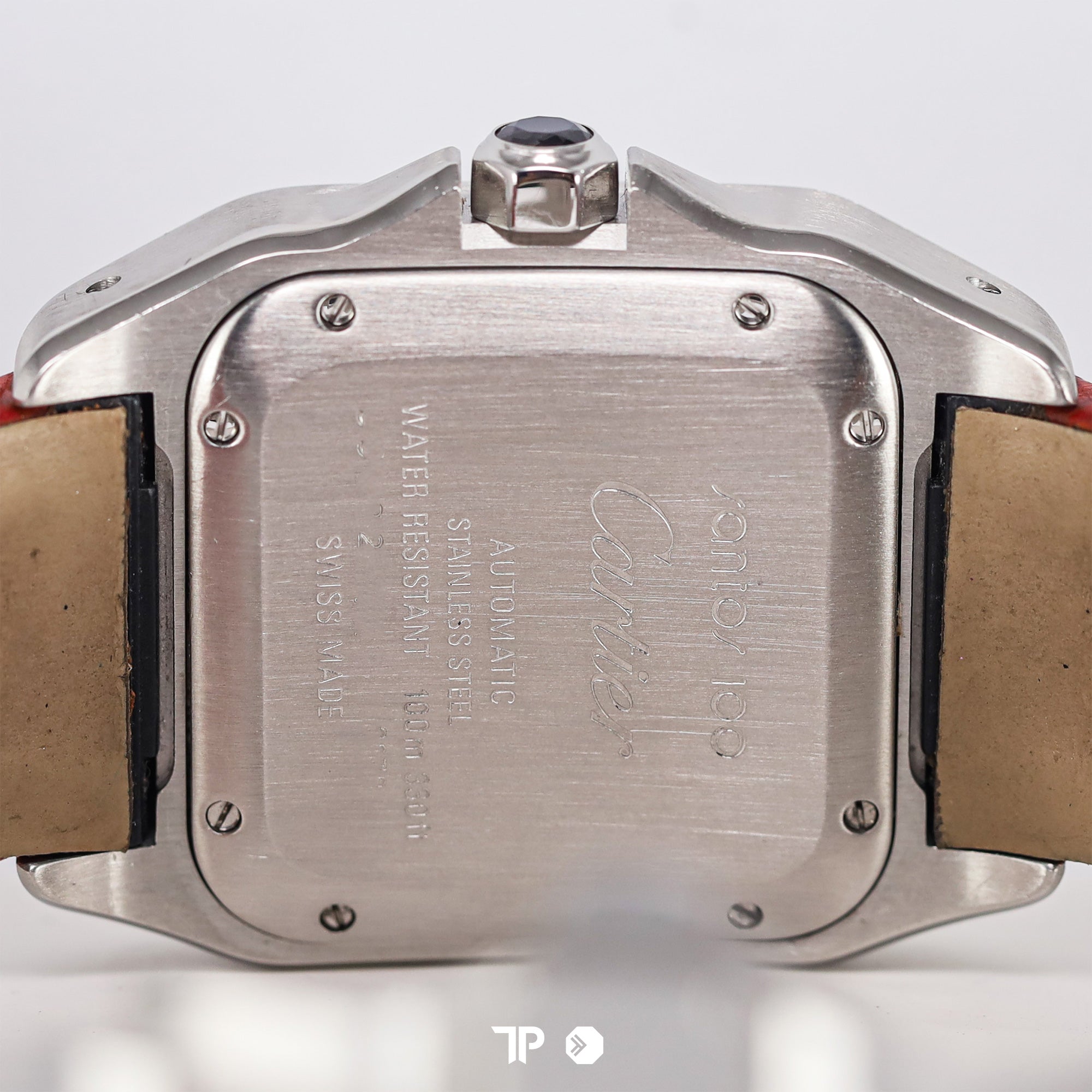 Santos 100 Twotone Rosegold Midsize Silver Dial