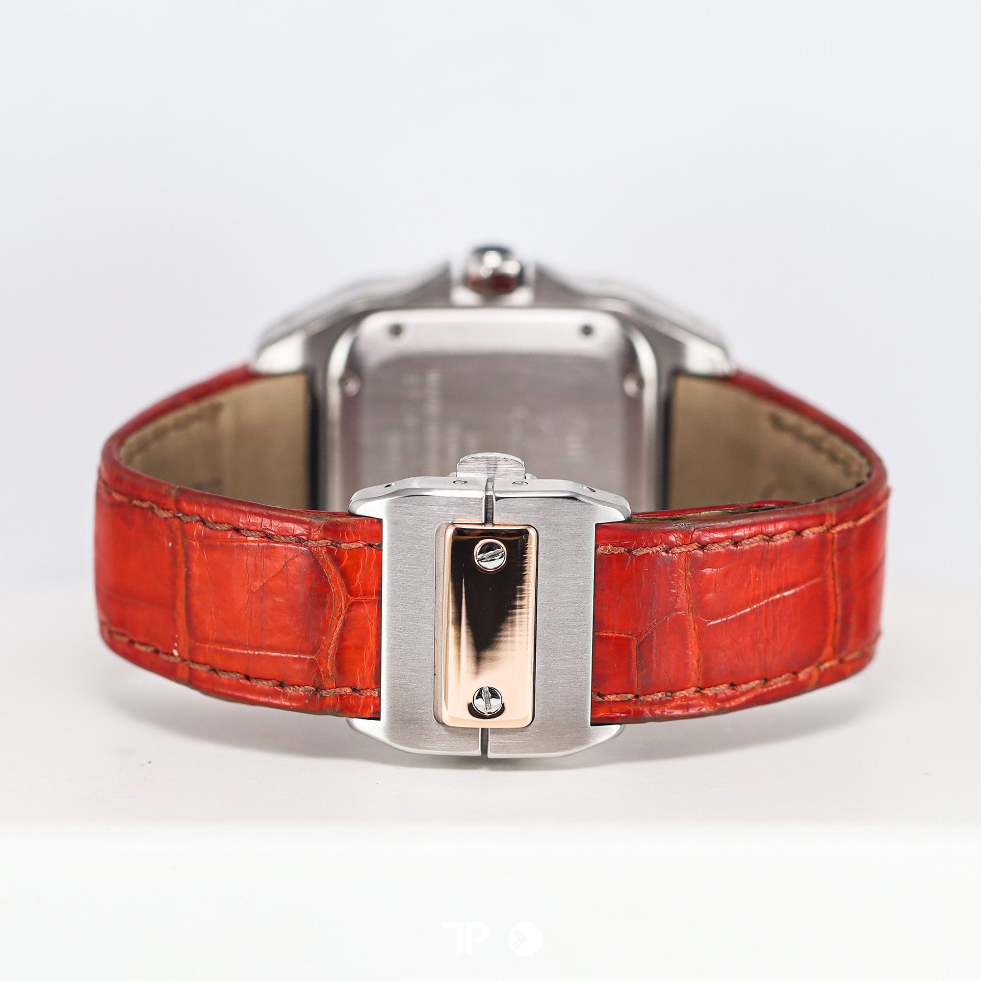 Santos 100 Twotone Rosegold Midsize Silver Dial