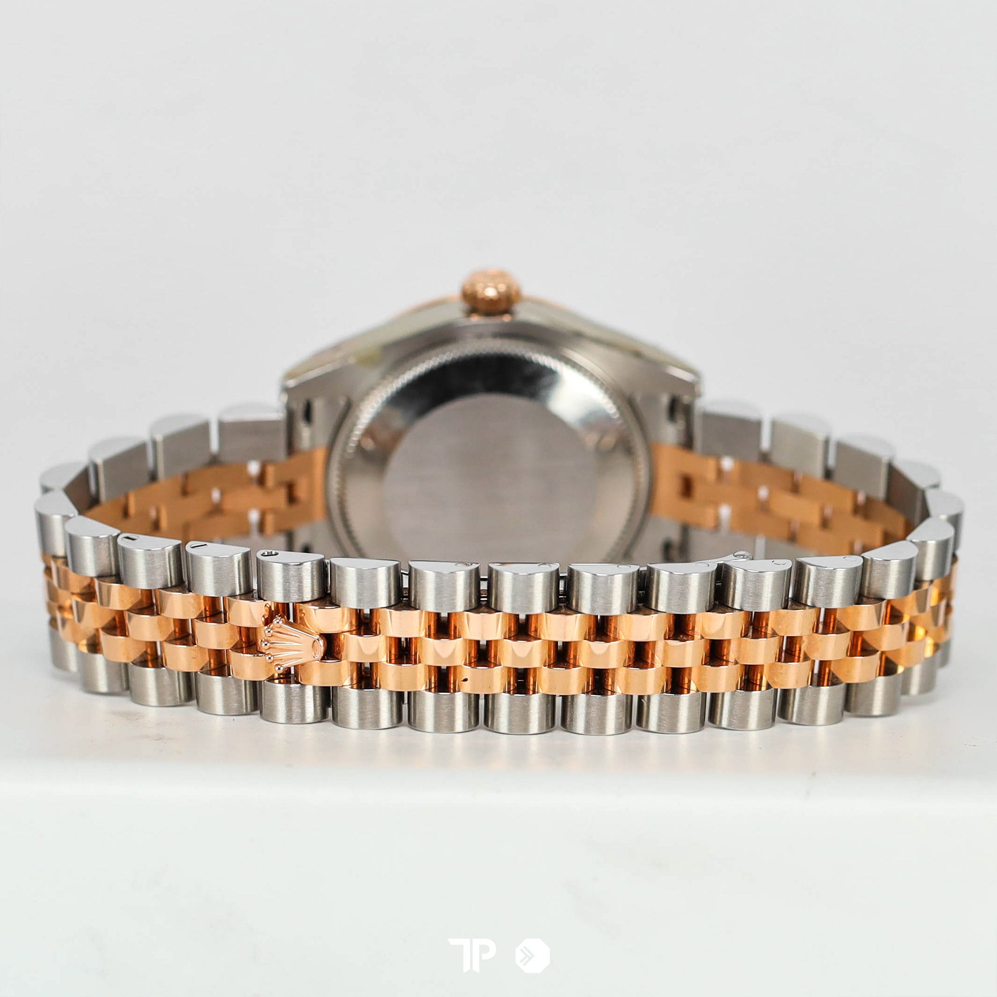 Datejust 31 Pink Raised Floral Motif Dial Diamond Bezel 18K Rose Gold Two Tone Jubilee (2011)