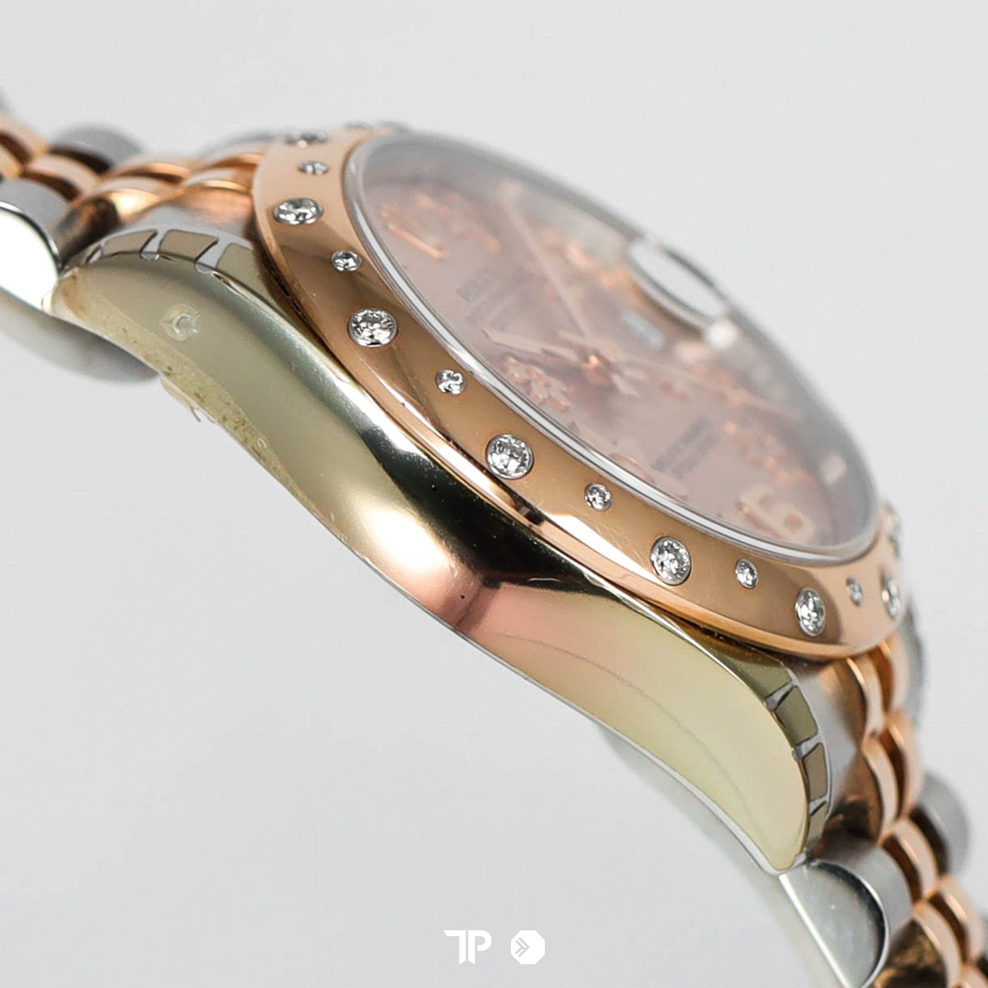 Datejust 31 Pink Raised Floral Motif Dial Diamond Bezel 18K Rose Gold Two Tone Jubilee (2011)