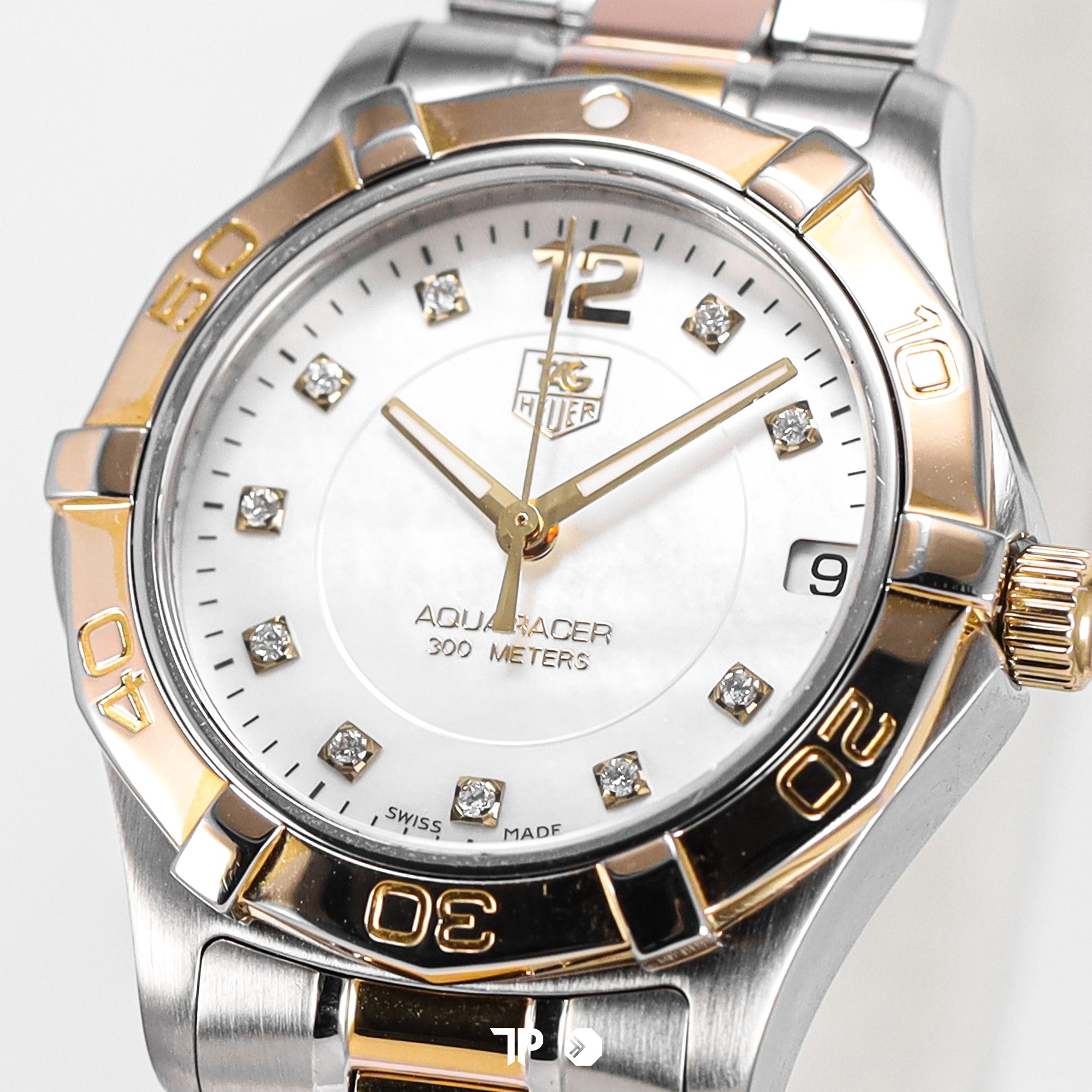 Aquaracer Quartz Lady Two Tone Diamond Dial 34mm