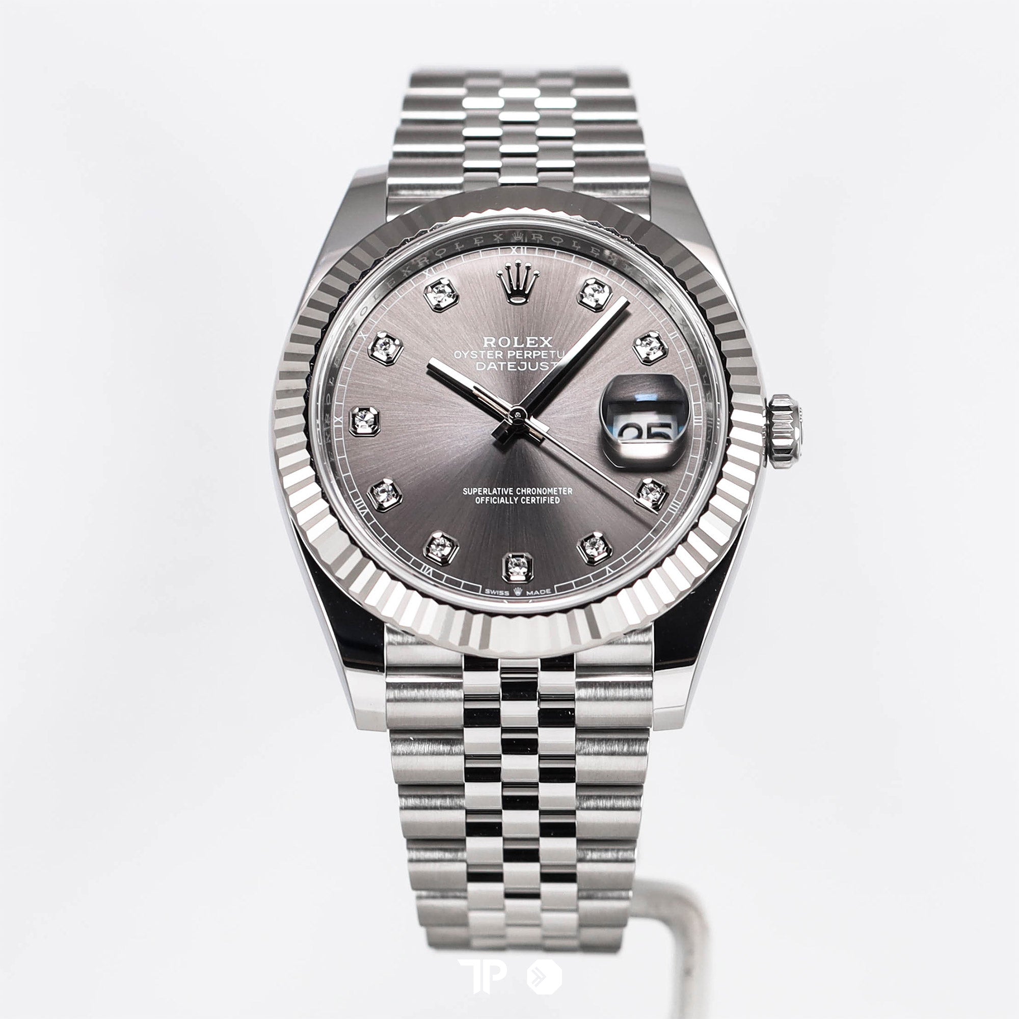 Datejust 41 Rhodium Dial Fluted White Gold Bezel Diamond Index NEW(2025)