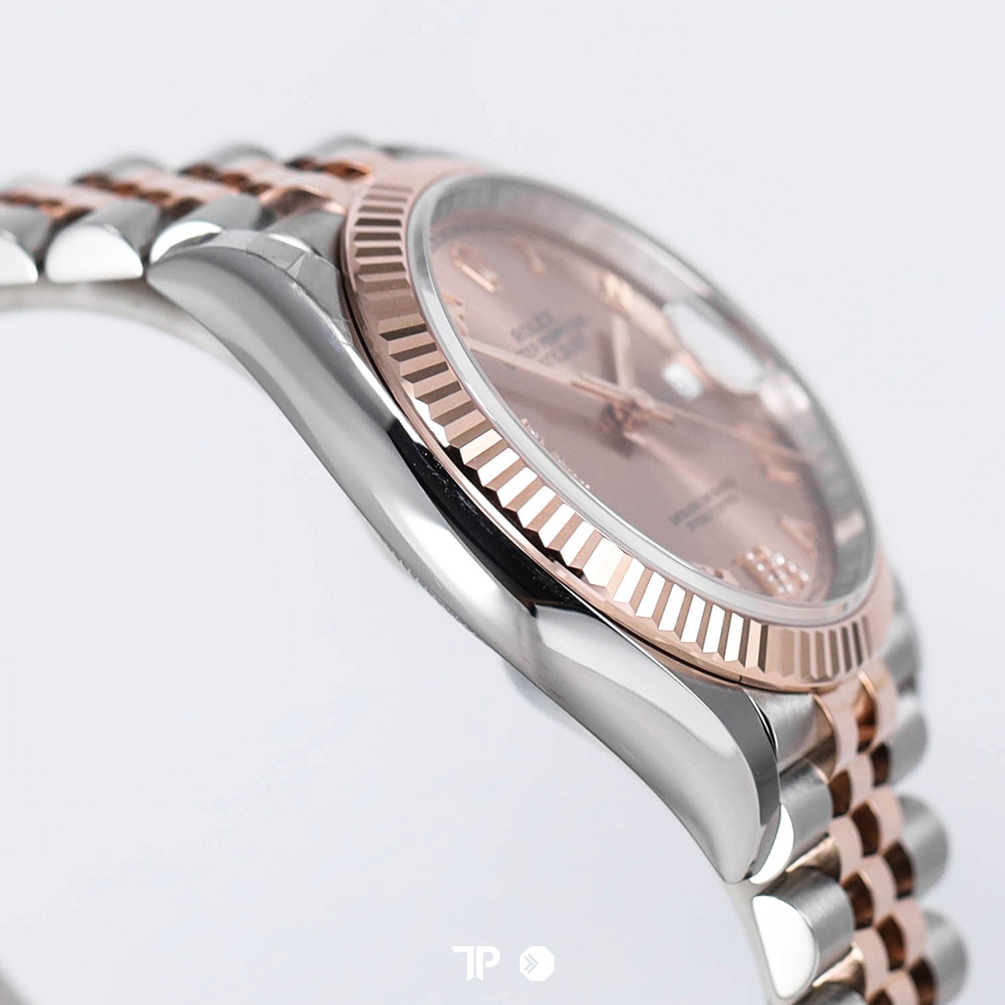 Datejust 36 Two Tone Rosegold Pink Dial Roman Index Diamond on VI & IX NEW(2024)