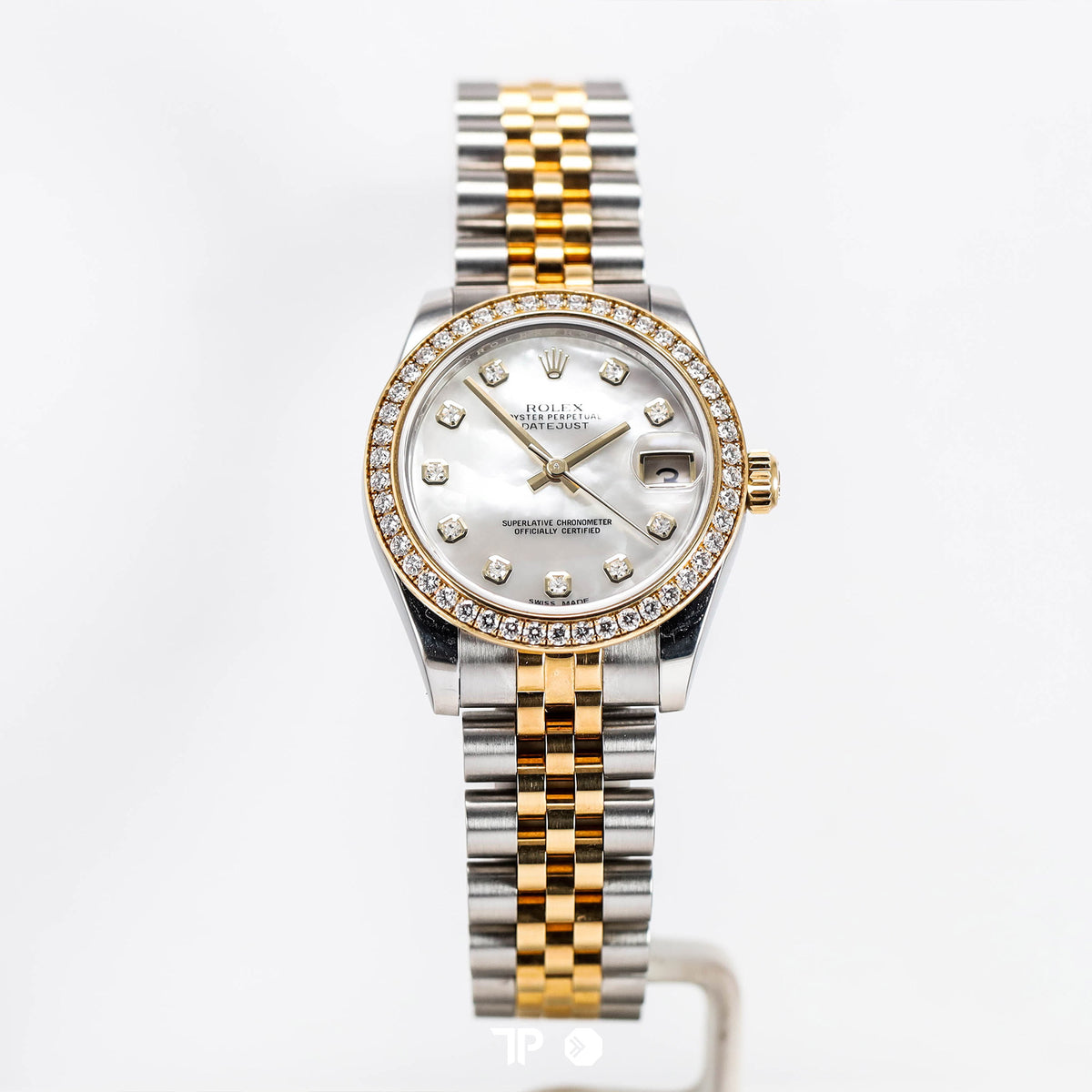 Datejust 31 RBR Two Tone Yellow Gold White MOP Dial Diamond Bezel (2016)