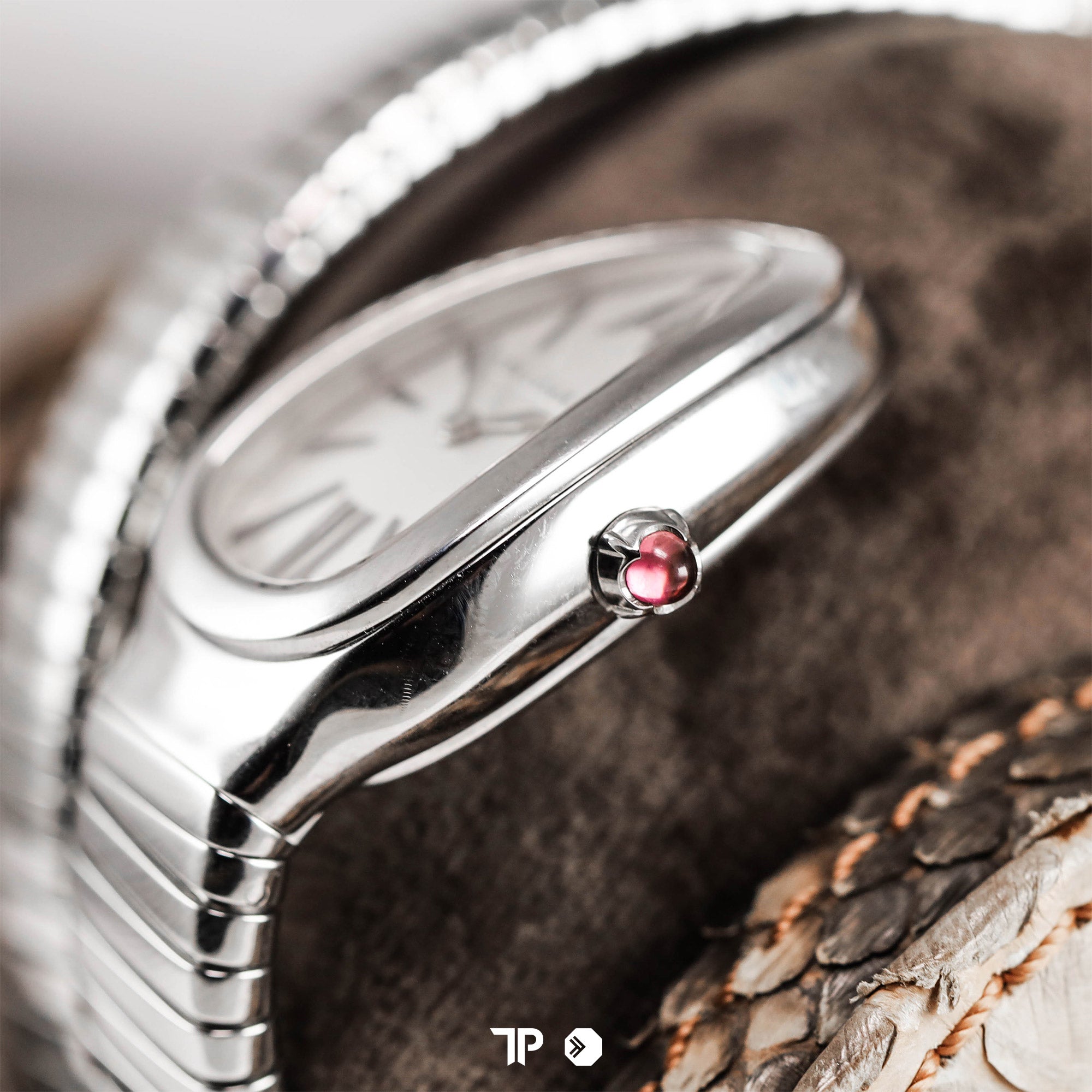 Serpenti Tubogas Double Spiral Watch Silver Opline Dial 35mm