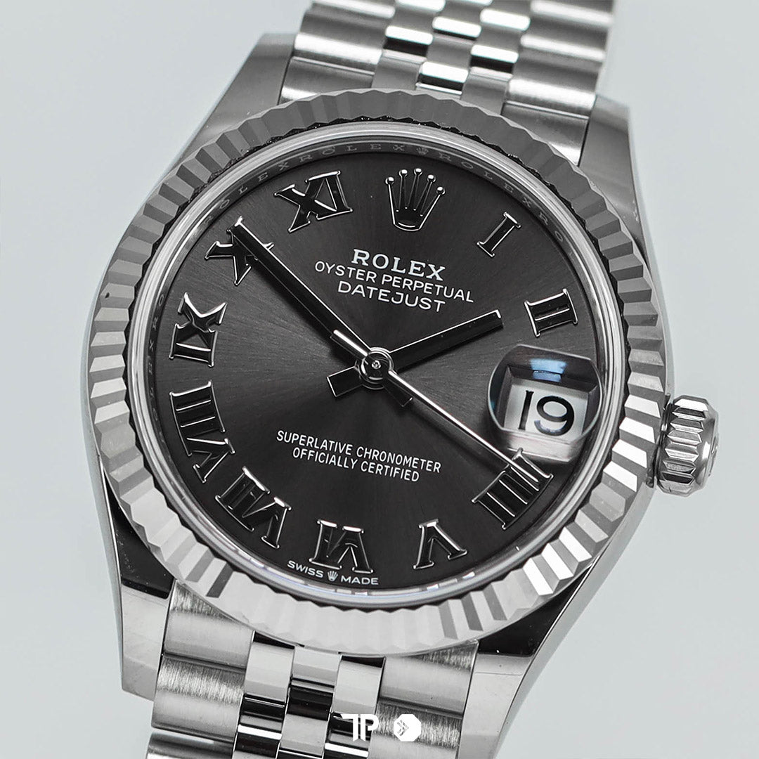 Datejust 31 Dark Grey Roman White Gold Fluted Bezel Jubilee (2025)