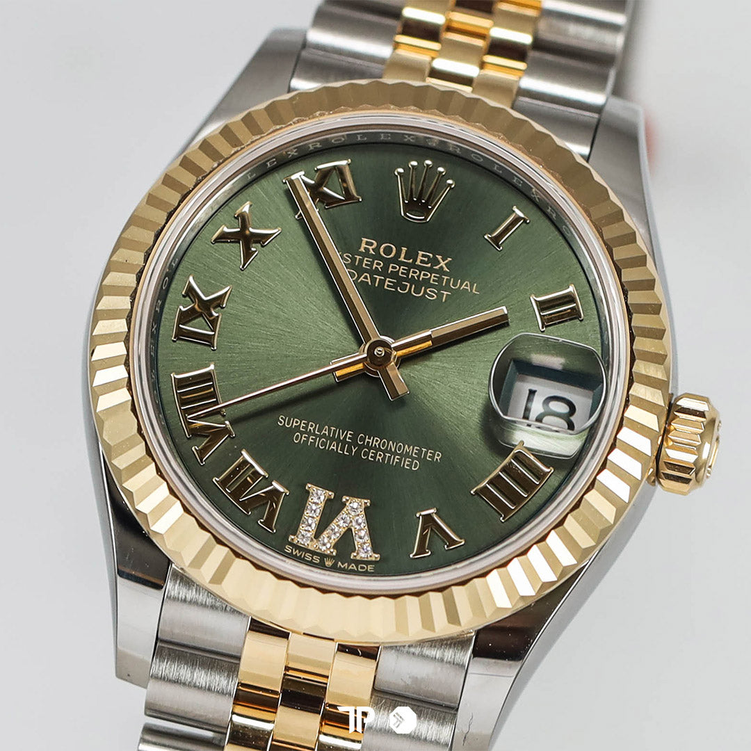 Datejust 31 Two Tone Yellow Gold Green Diamond on VI Jubilee NEW (2026)
