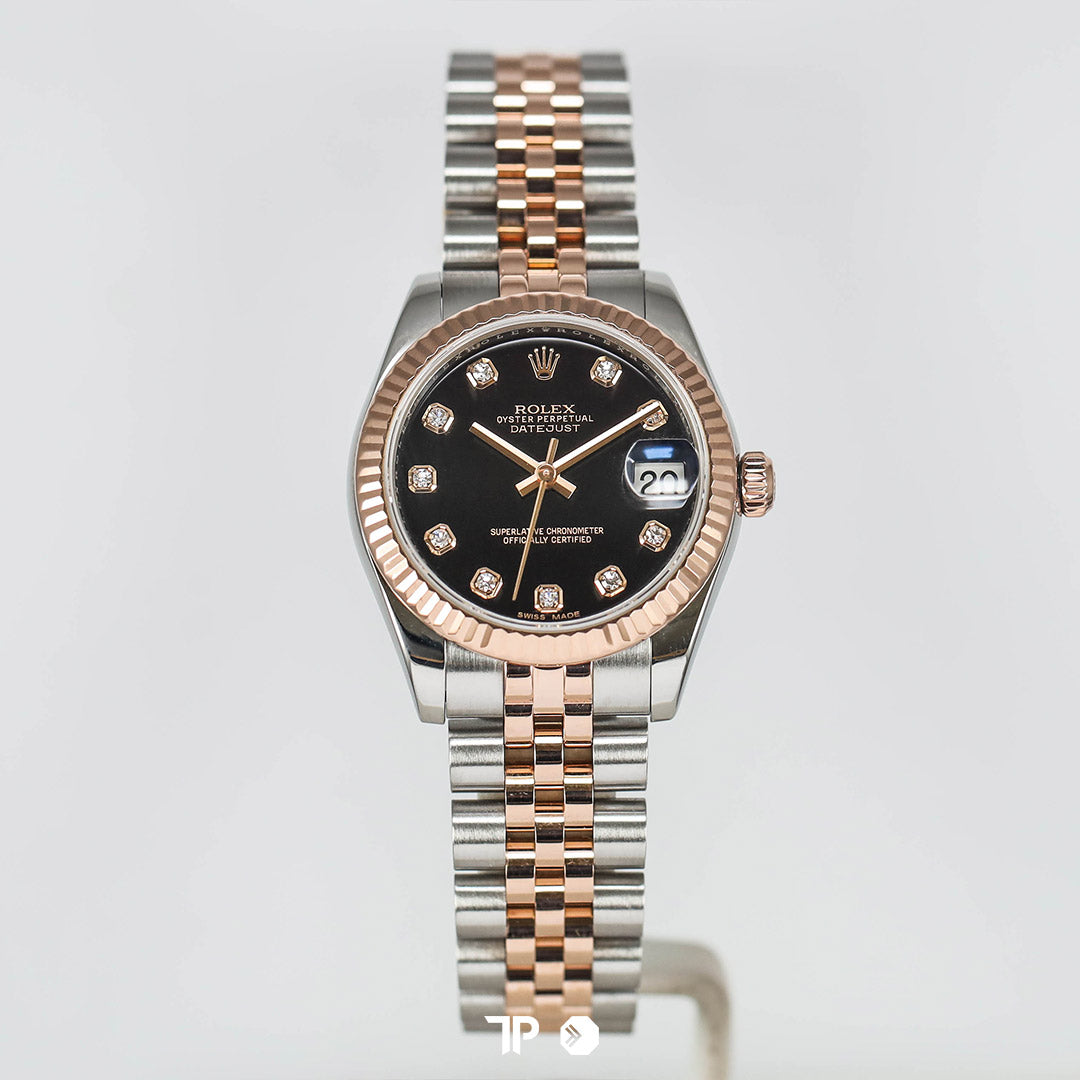 Datejust 31 Twotone Rose Gold Black Diamond Dial (2016)