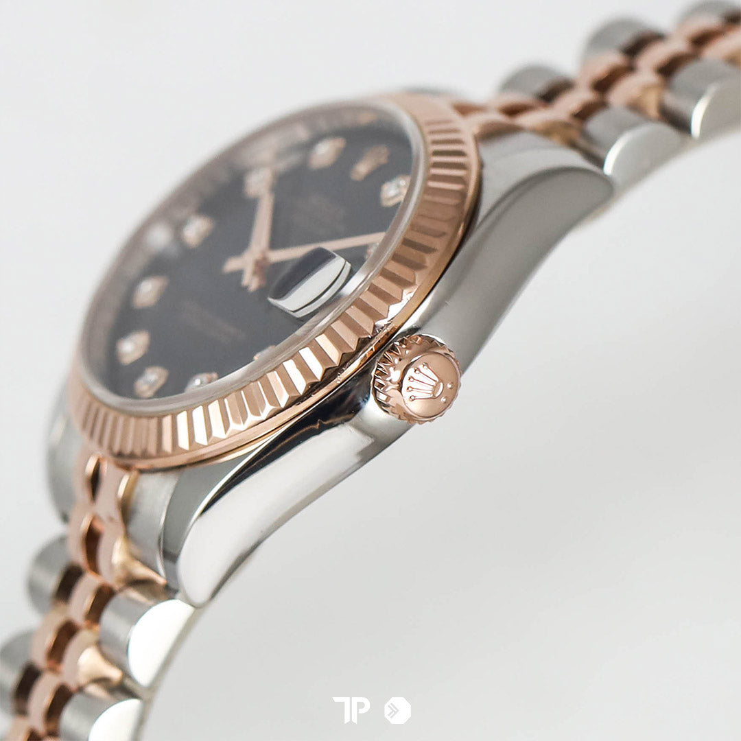 Datejust 31 Twotone Rose Gold Black Diamond Dial (2016)