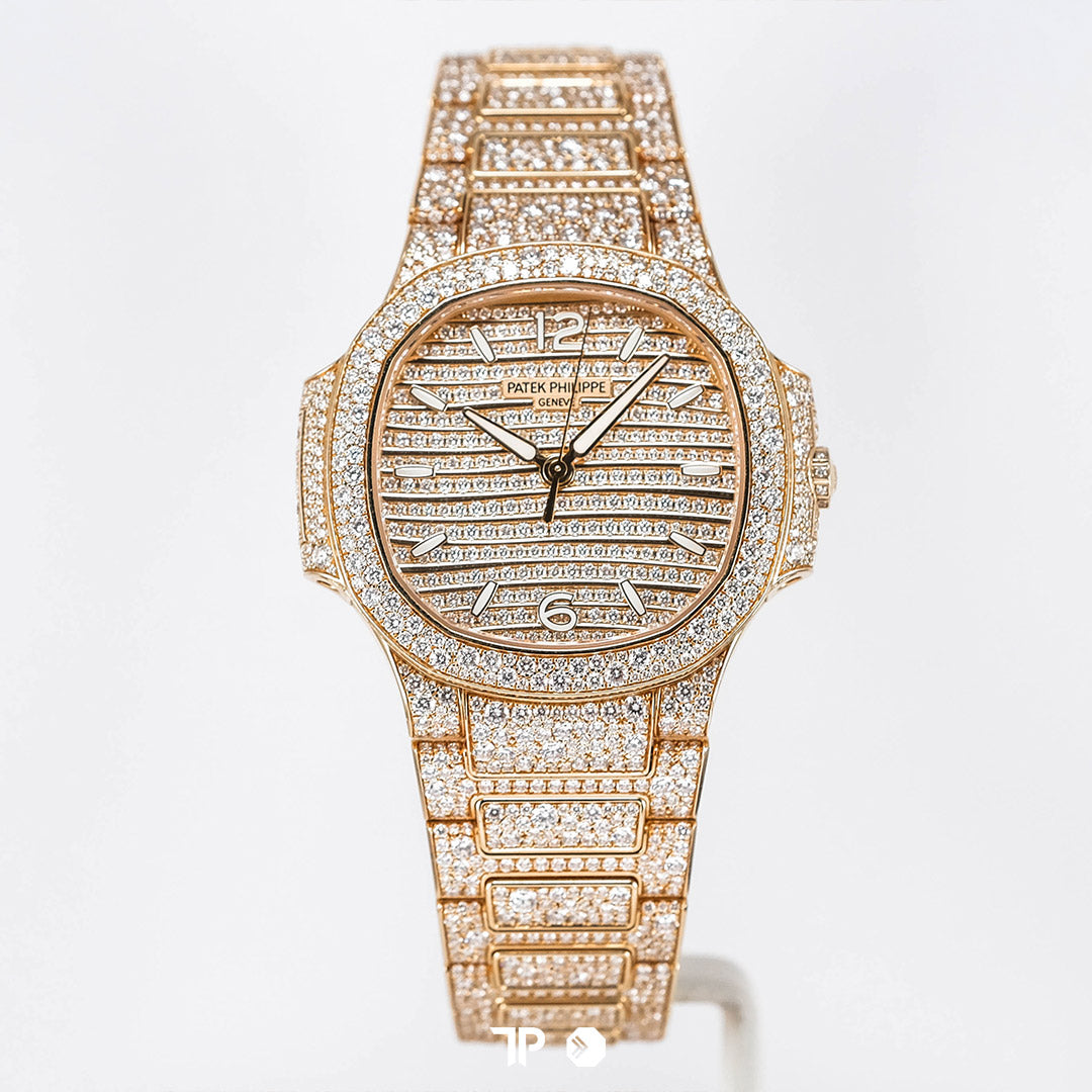 Nautilus 7118/1450R Rose Gold Full Diamond 35.2mm (2021)