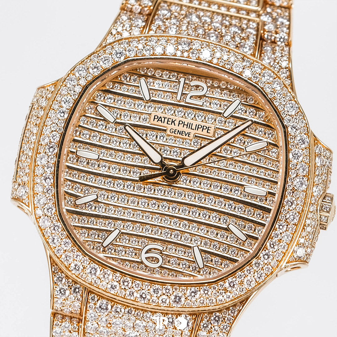 Nautilus 7118/1450R Rose Gold Full Diamond 35.2mm (2021)