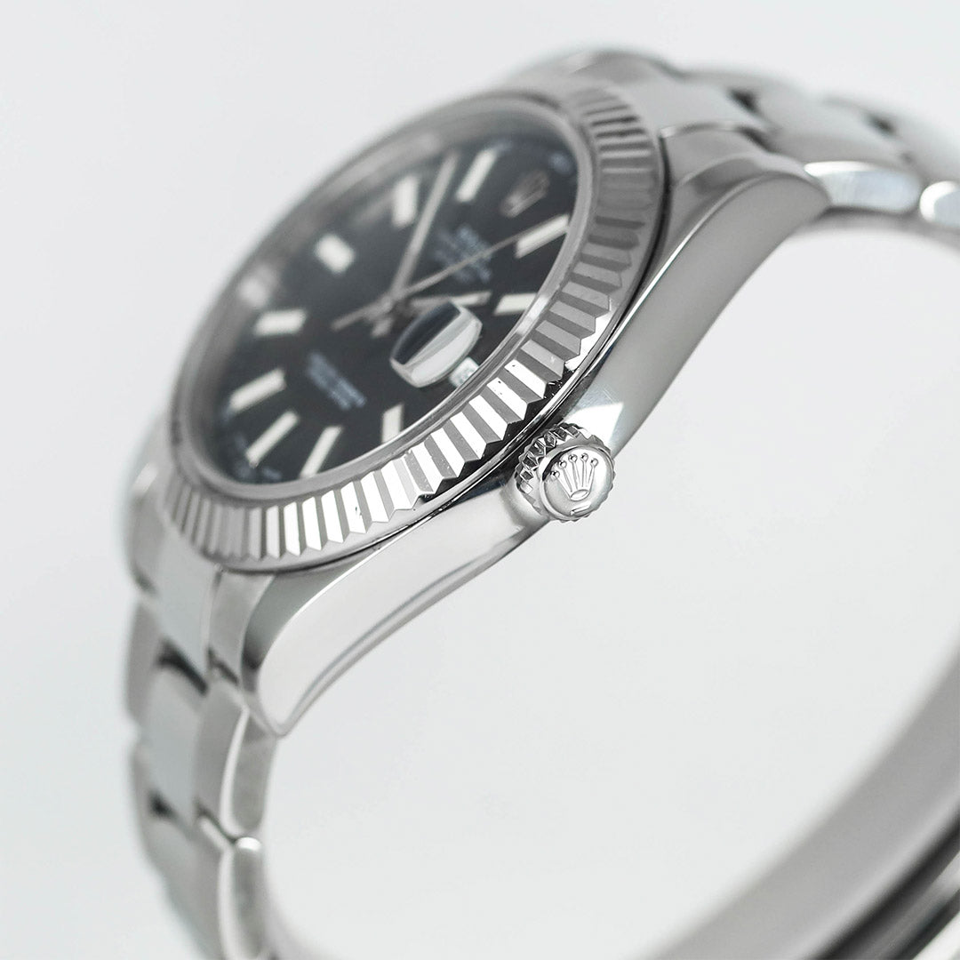 Datejust 41 Black Oyster White Gold Fluted Bezel (2013)