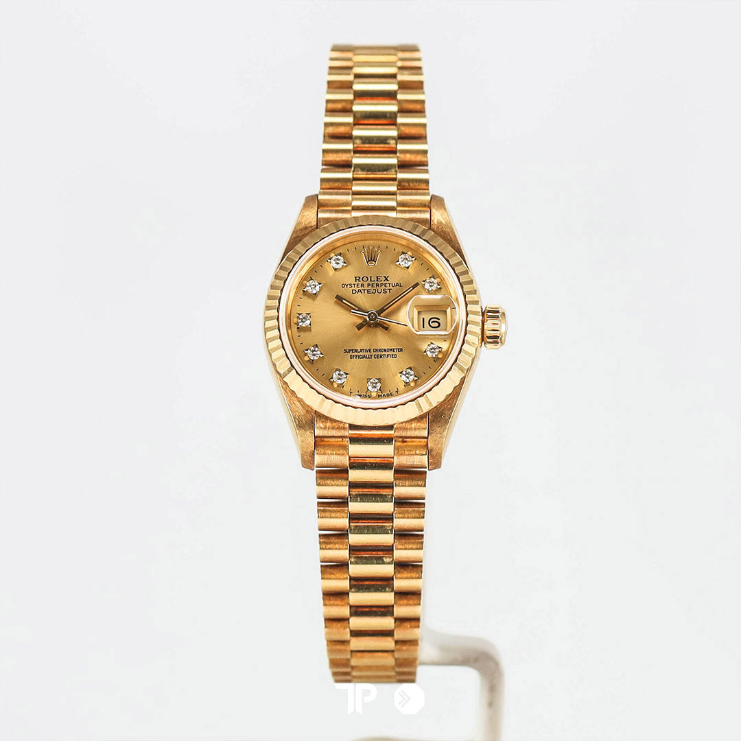 Datejust 26 Full Gold Diamond Index President Bracelet (1993)