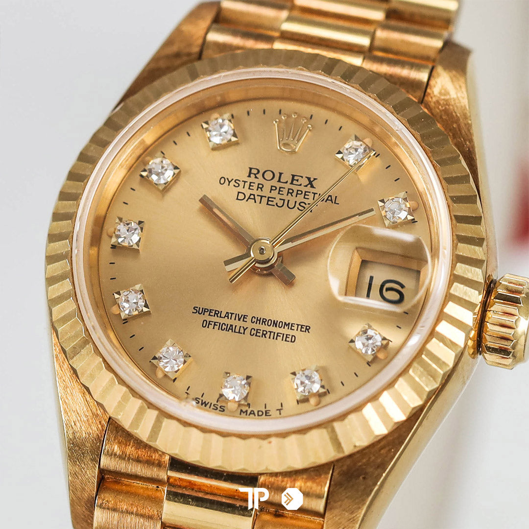Datejust 26 Full Gold Diamond Index President Bracelet (1993)