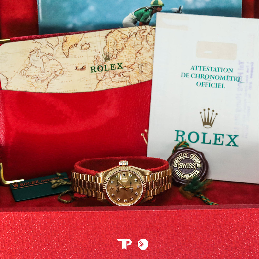 Datejust 26 Full Gold Diamond Index President Bracelet (1993)
