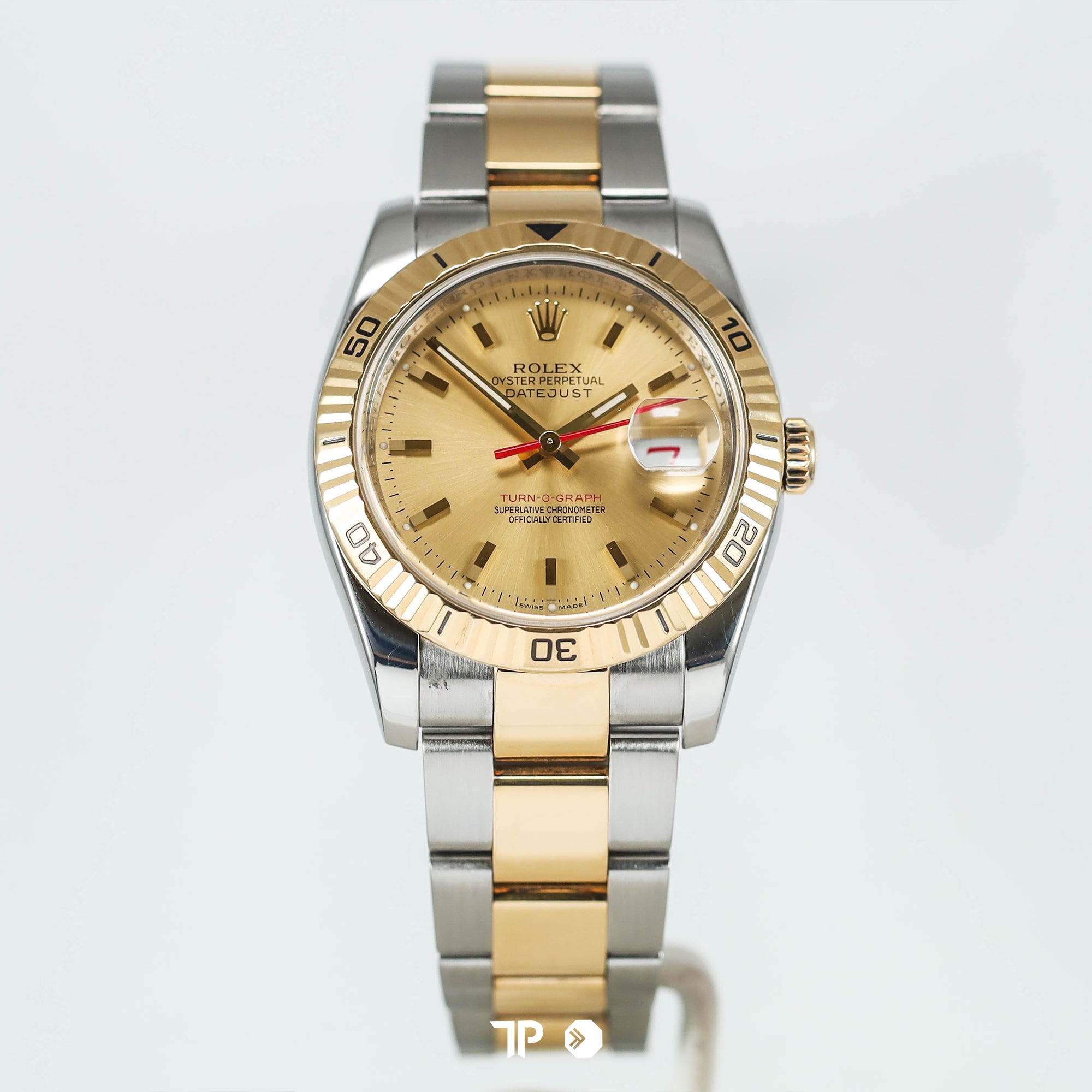 Datejust 36 Turn-O-Graph Two Tone Yellow Gold Champagne Dial (2007)