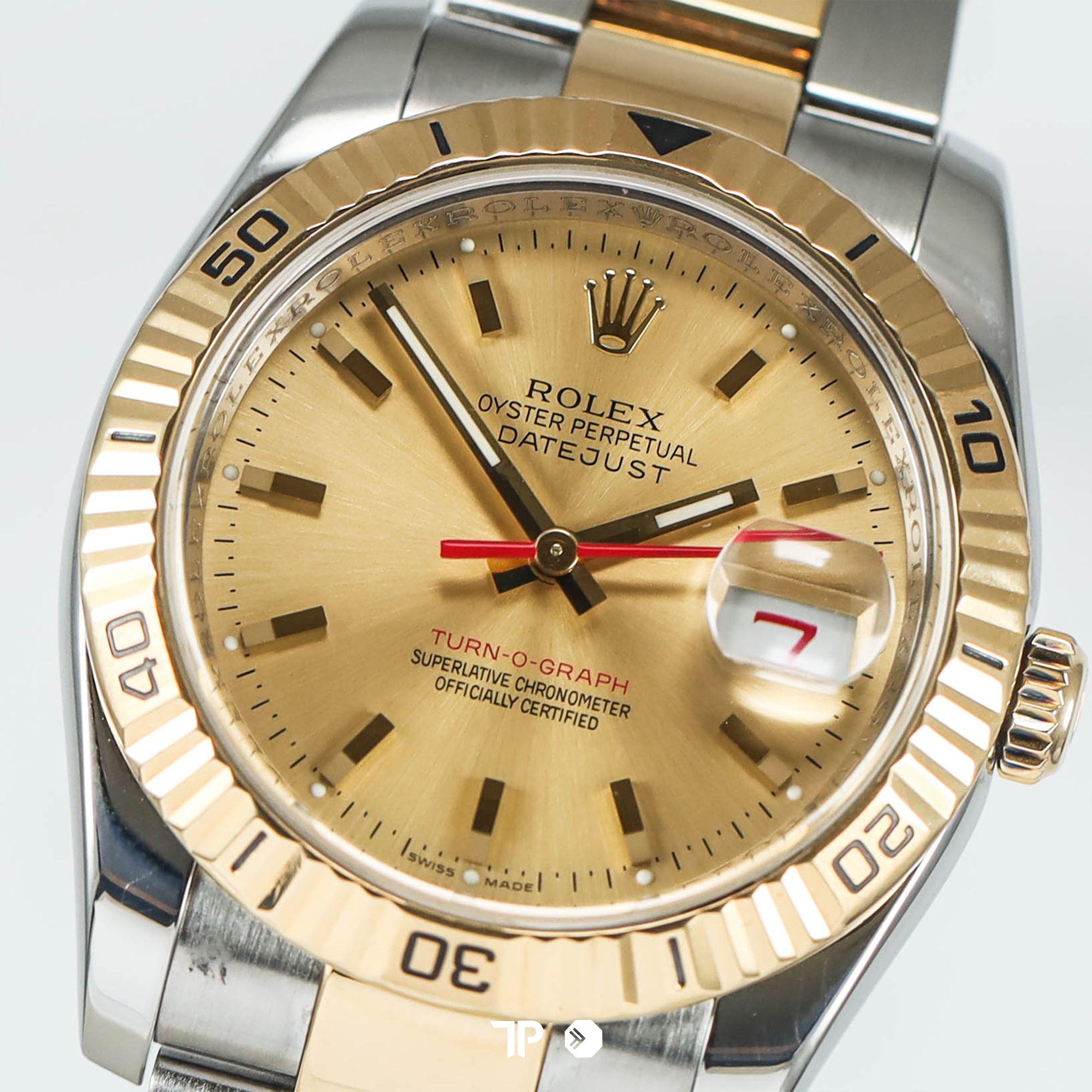 Datejust 36 Turn-O-Graph Two Tone Yellow Gold Champagne Dial (2007)