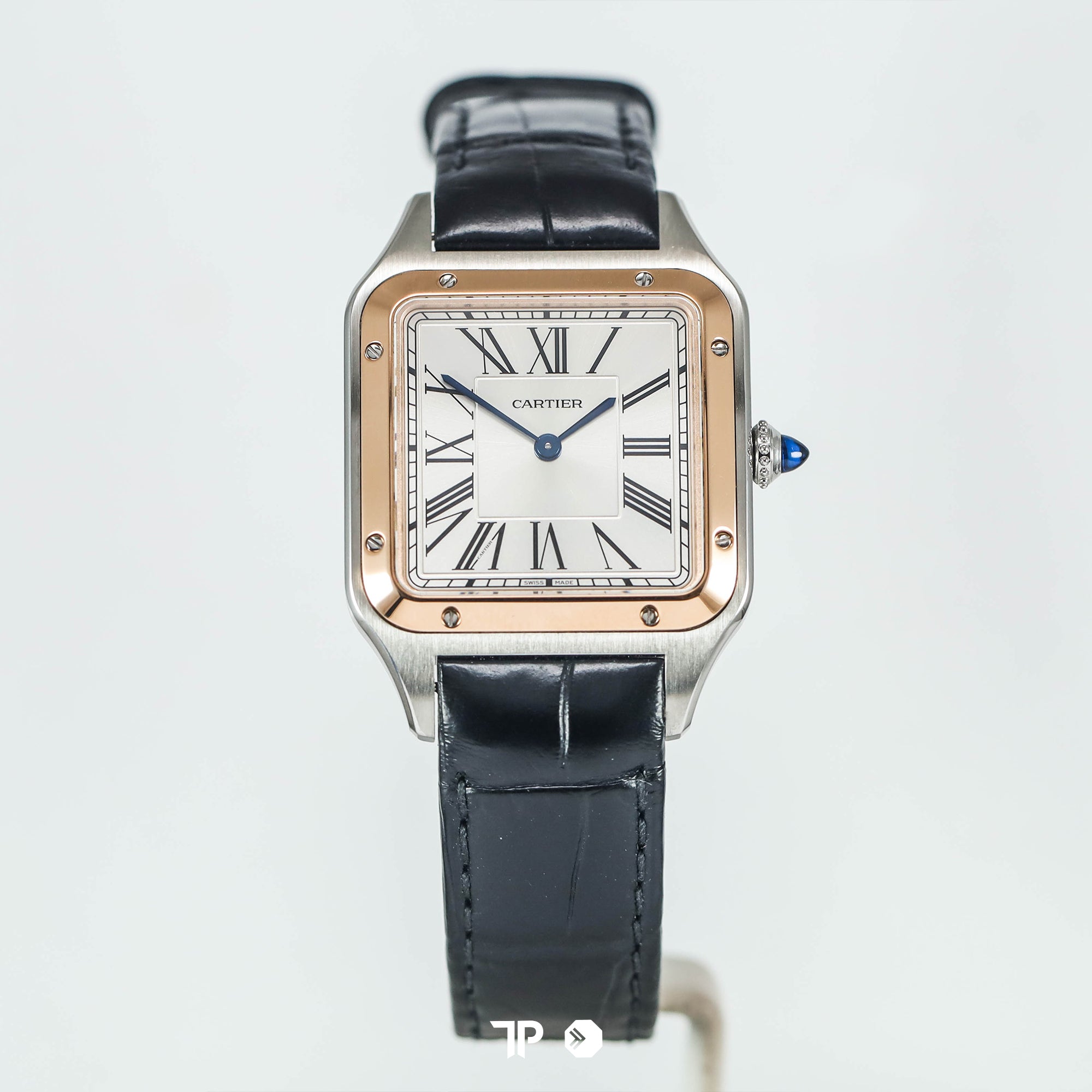 Santos Dumont Large Two Tone Rose Gold Silver Dial (2024)